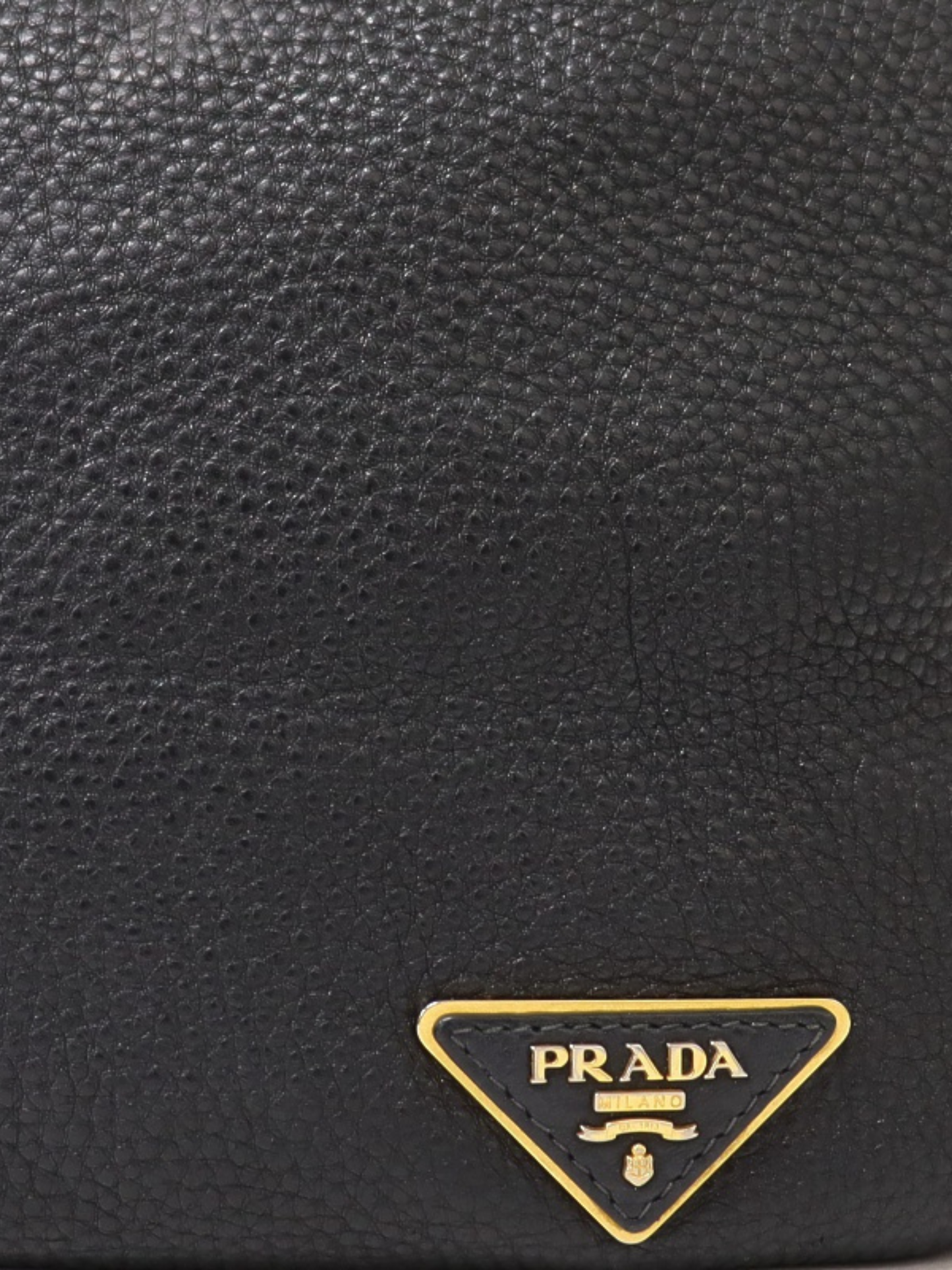 Prada 2000s Black Leather Triangle Logo One Shoulder Bag