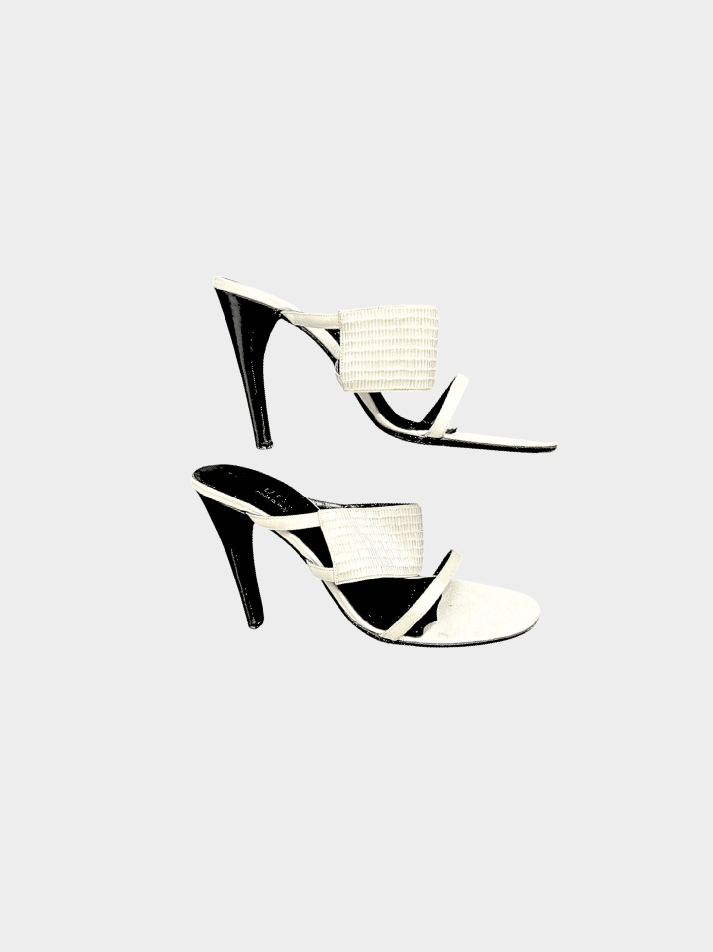 Gucci 2000s Off White Sequined Sandal Heels