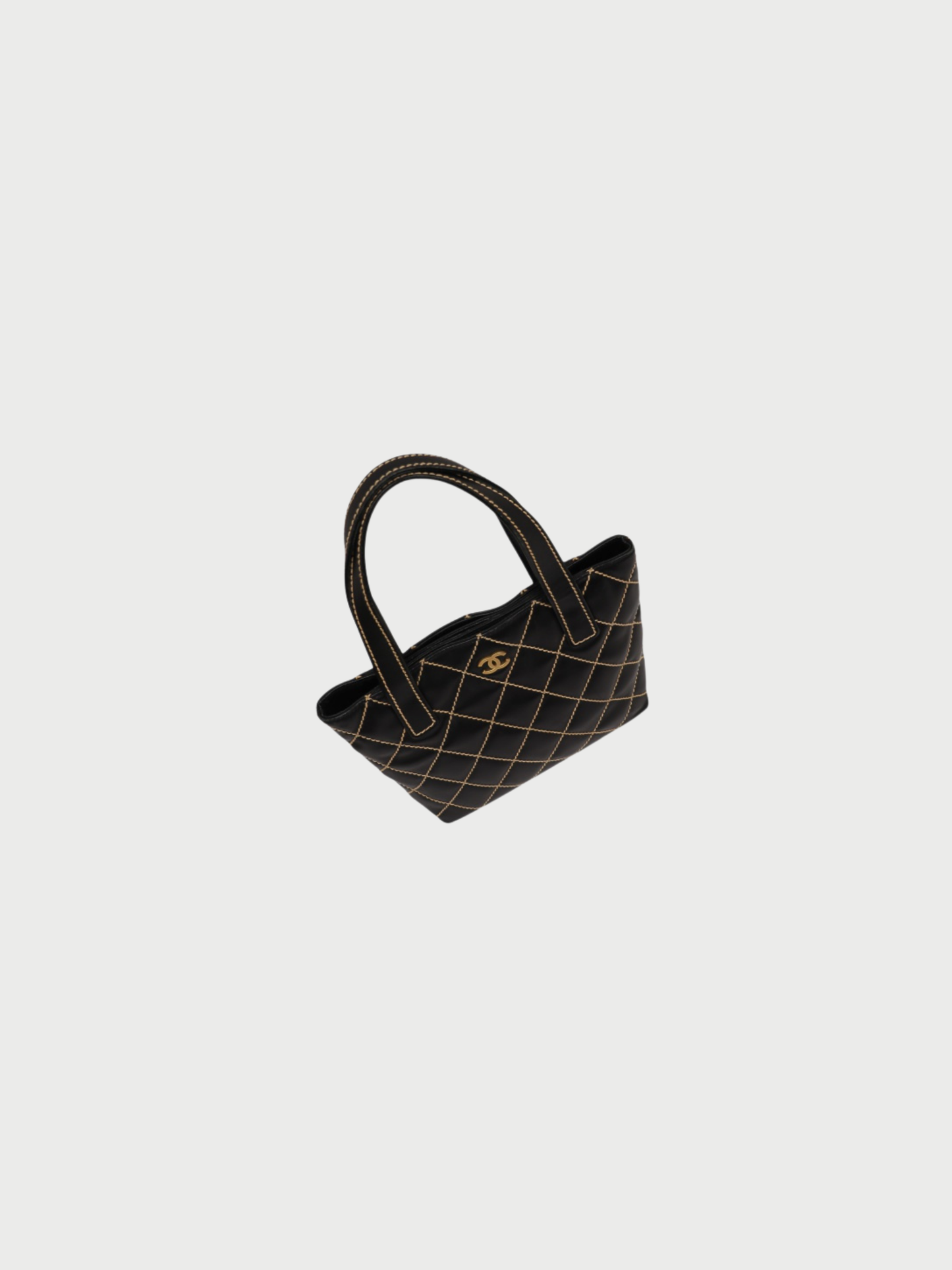 Chanel 2003 Black Leather Wild Stitch Handbag