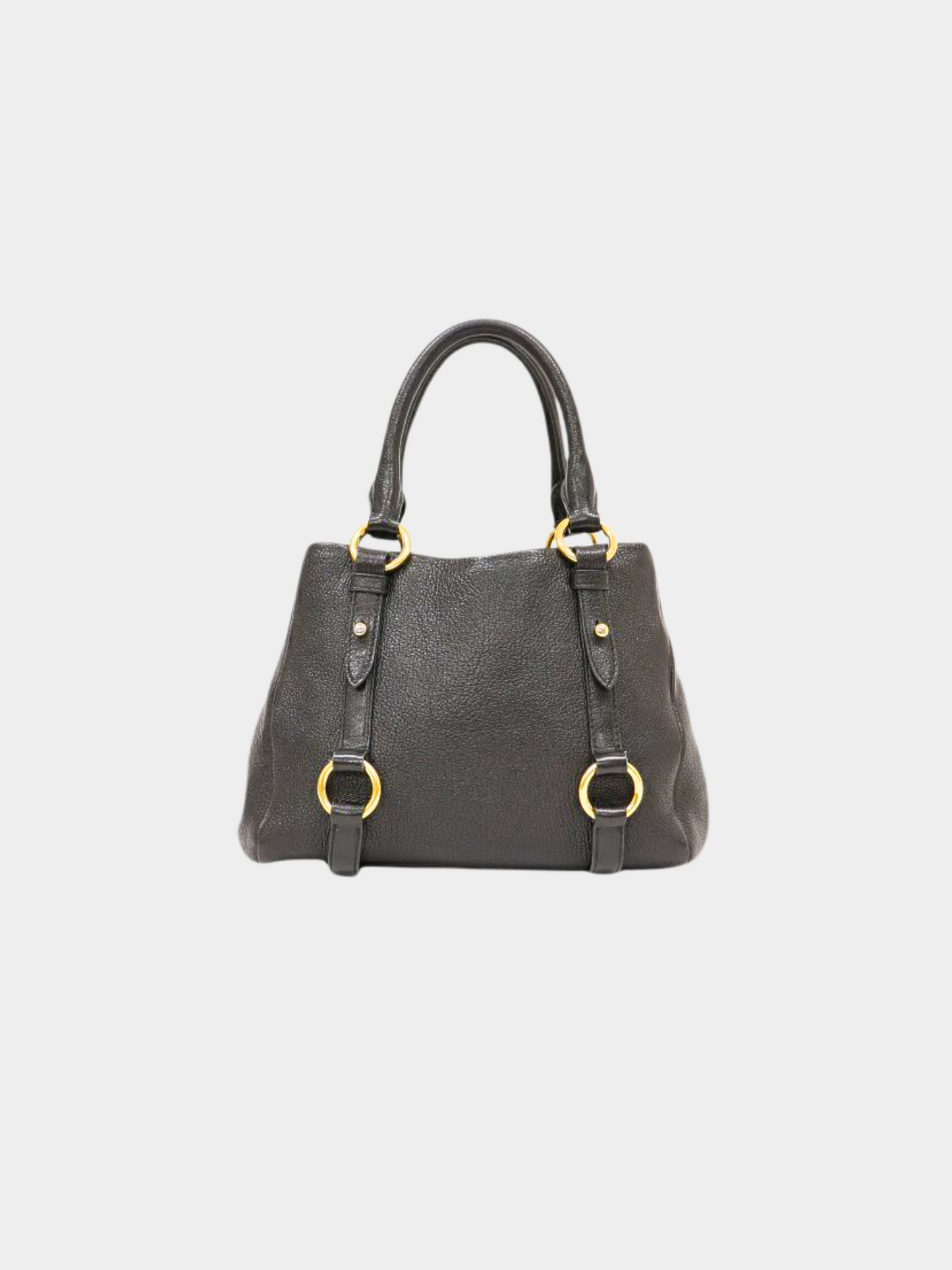 Miu Miu 2010s Black Leather Pouch Charm Shoulder Bag