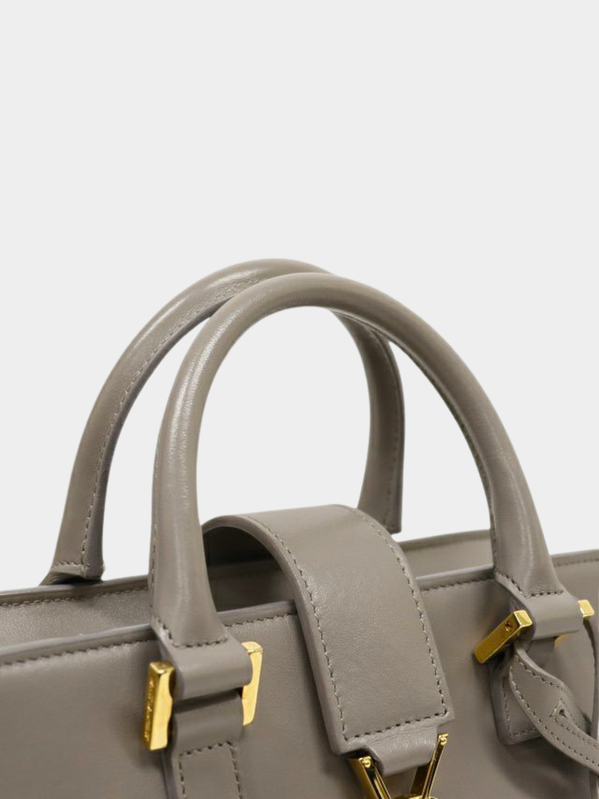 Yves Saint Laurent 2010s Gray Leather Baby Cabas Bag