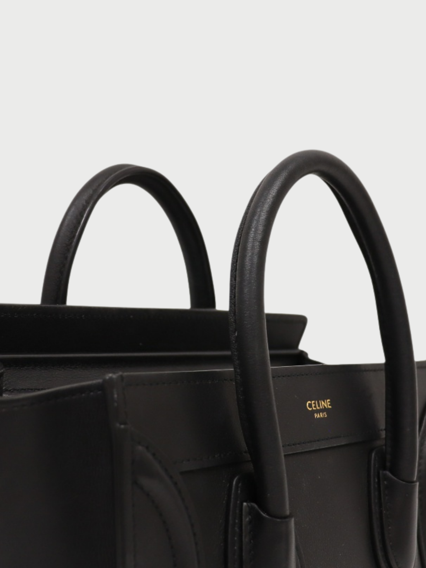 Celine 2010s Black Leather Luggage Nano Bag