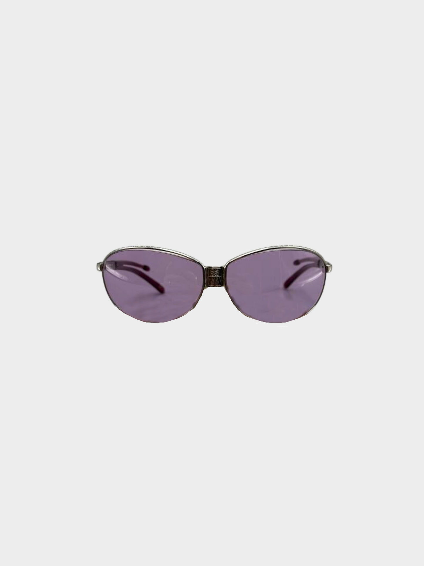 John Galliano 2000s Purple Metal Sunglasses