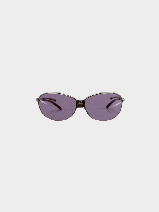 John Galliano 2000s Purple Metal Sunglasses