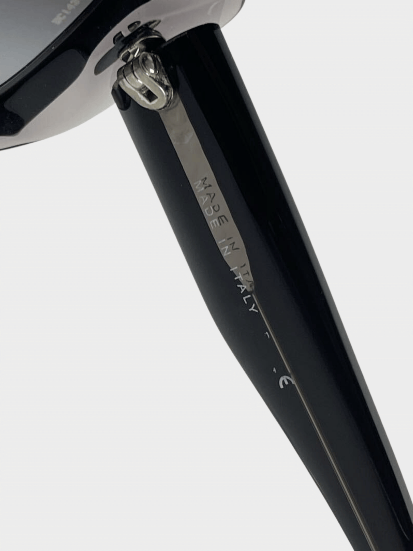 Chanel 2000s Black Frame Gradient Tint CC Logo Sunglasses