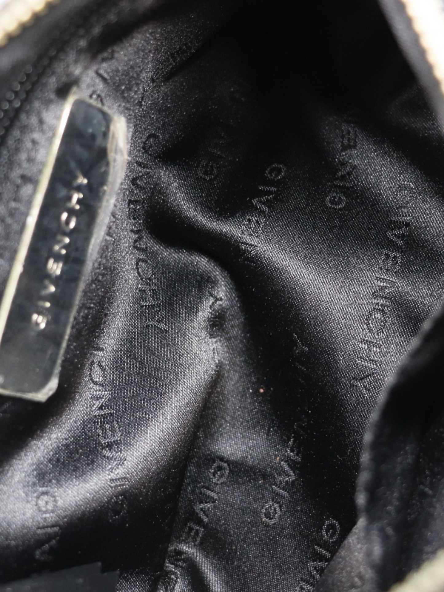 Givenchy 2000s Black Nylon Leather Logo Mini Handbag