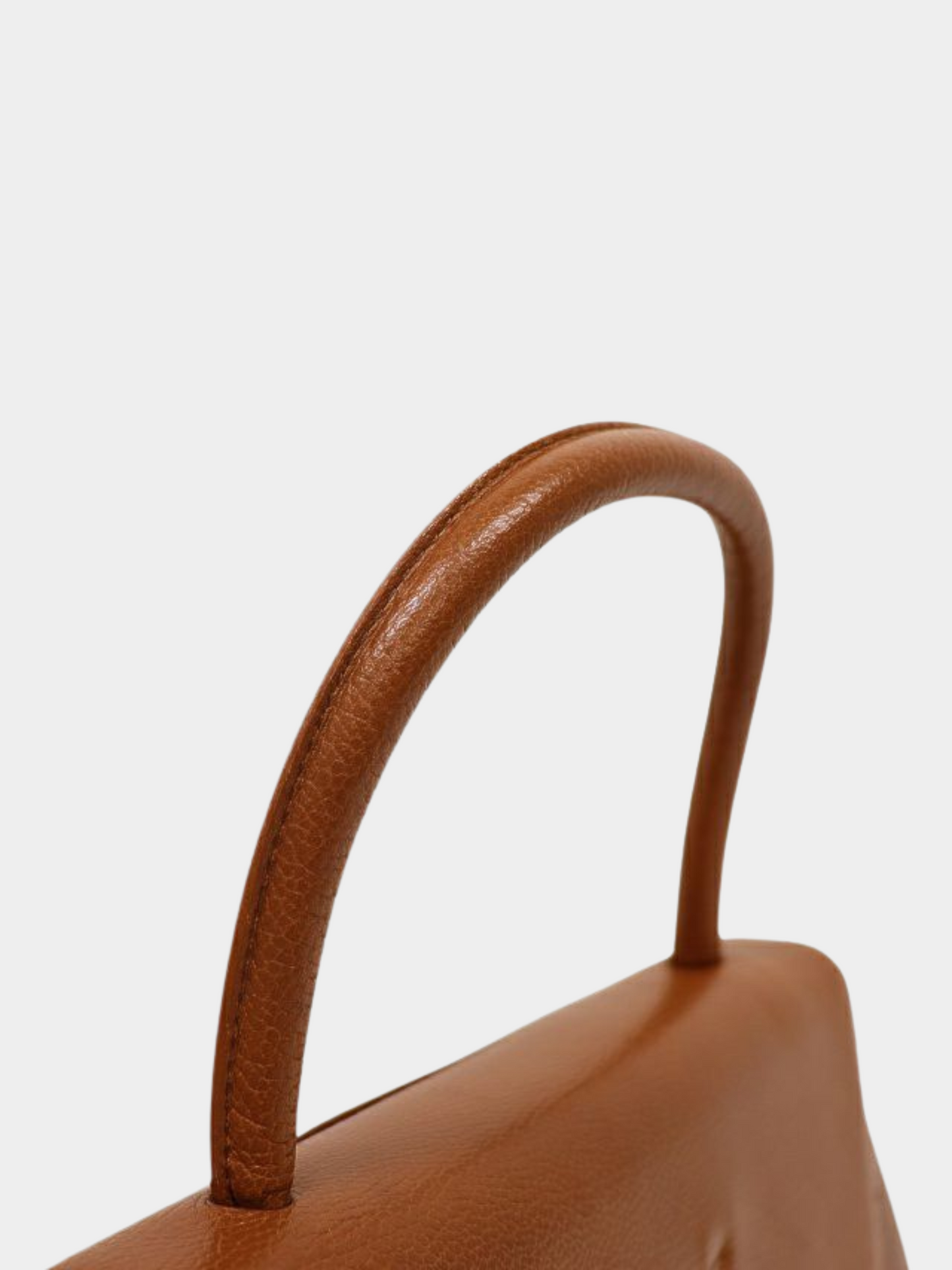 Yves Saint Laurent 1990s Brown Logo Stitch Leather Handbag