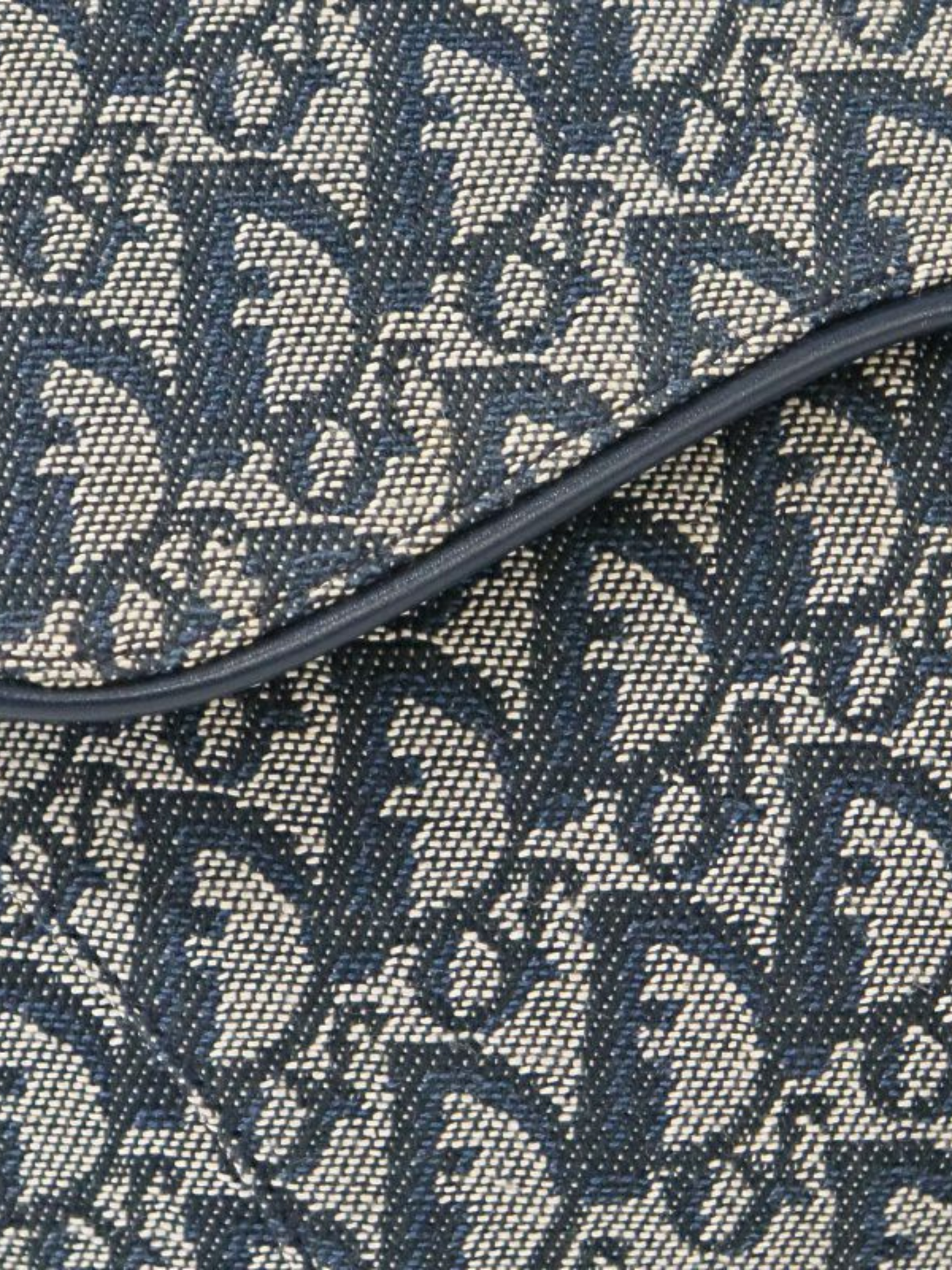 Christian Dior 2000s Navy Canvas Trotter Saddle Bag