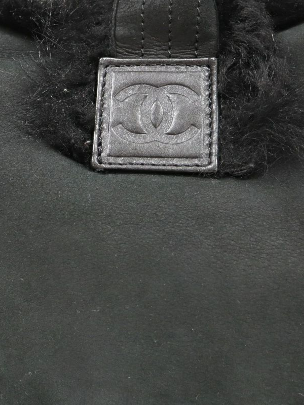 Chanel 2007 Black Shearling Sports Line Tote Bag