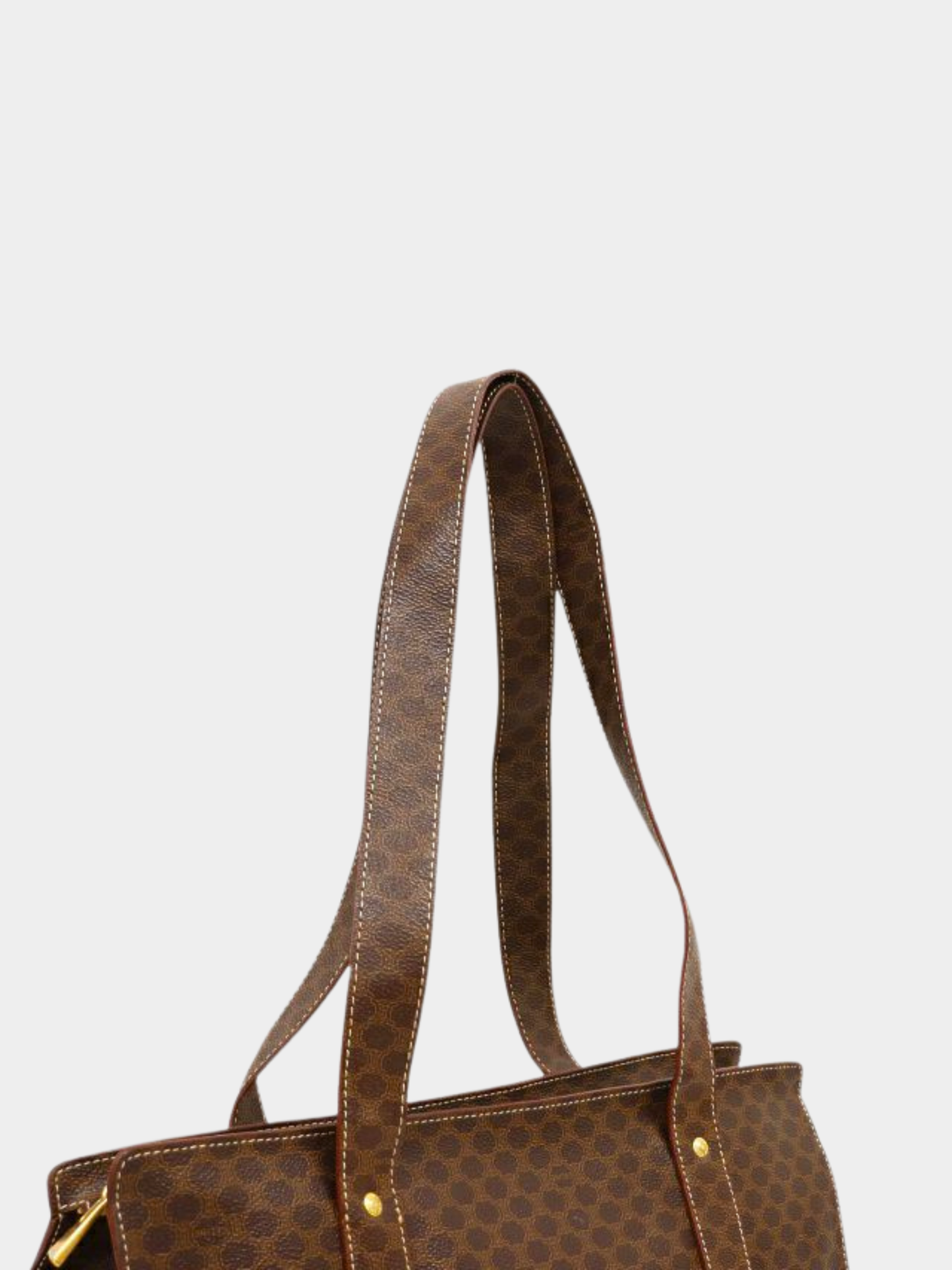 Celine 2000s Brown Macadam Blazon PVC Tote Bag