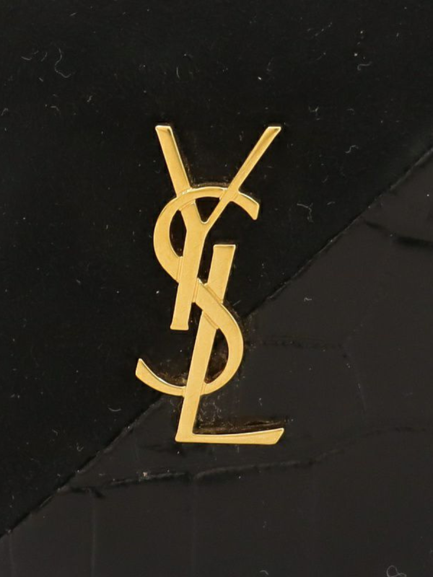 Yves Saint Laurent 2000s Black Embossed Leather Jamie Pouch
