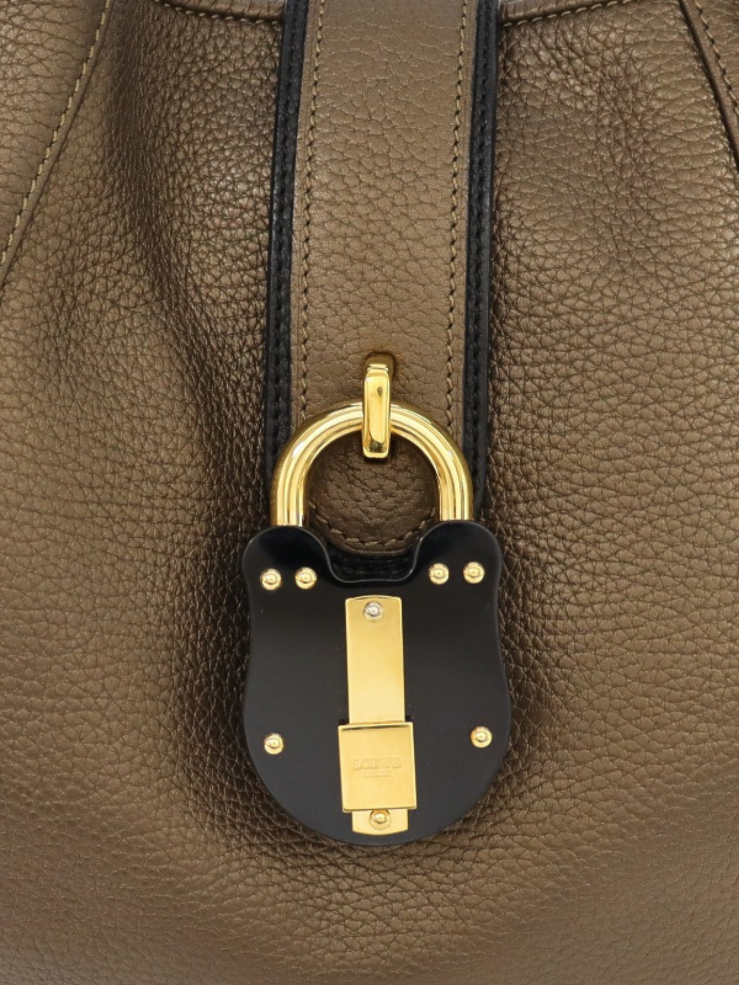 Loewe 2000s Bronze Leather Calle Hobo Bag