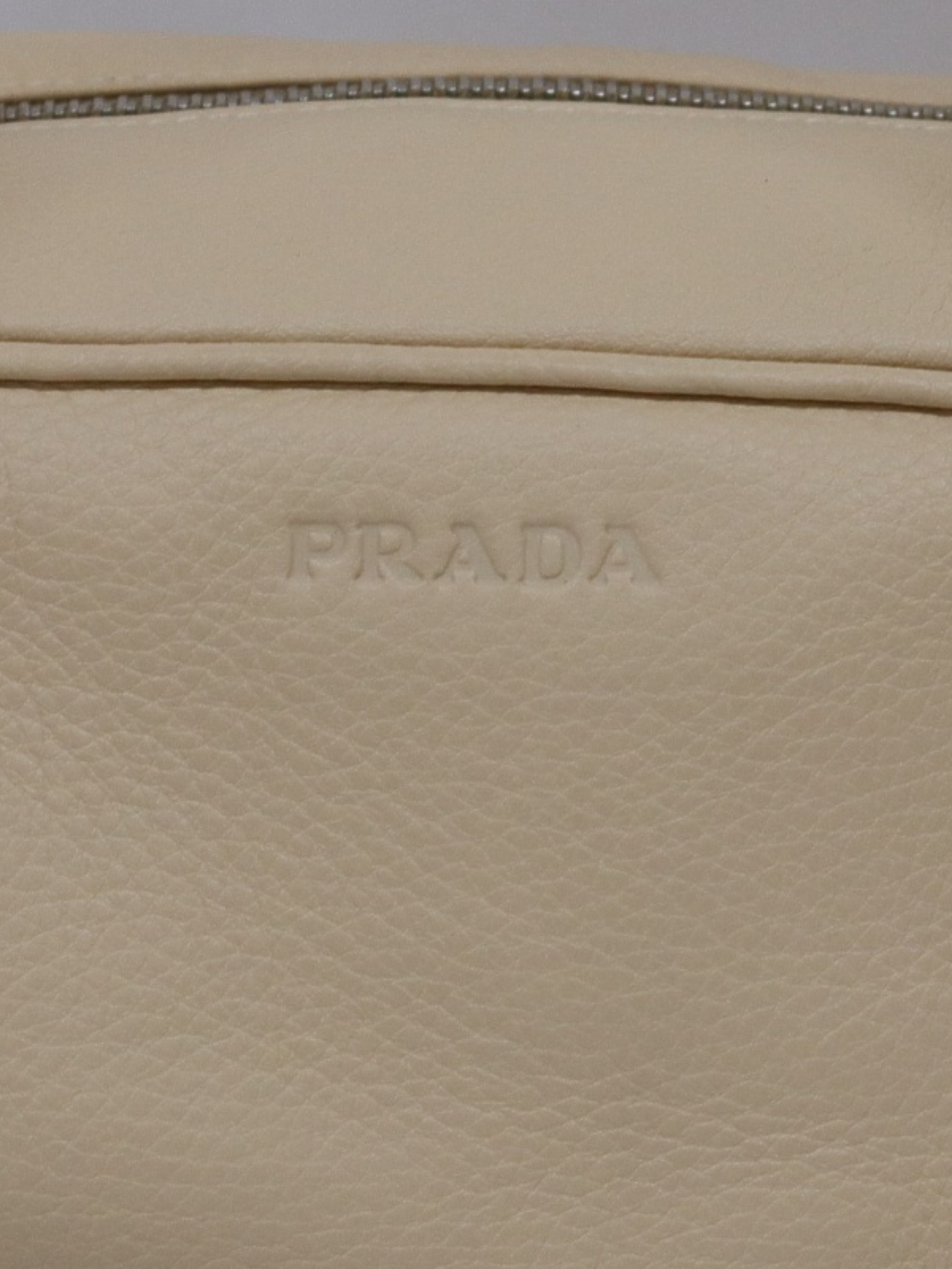 Prada 2020s Beige Leather Logo Shoulder Handbag