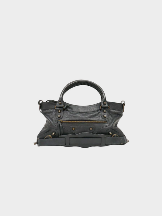Balenciaga 2000s Black Moto Leather Classic Le City First Bag