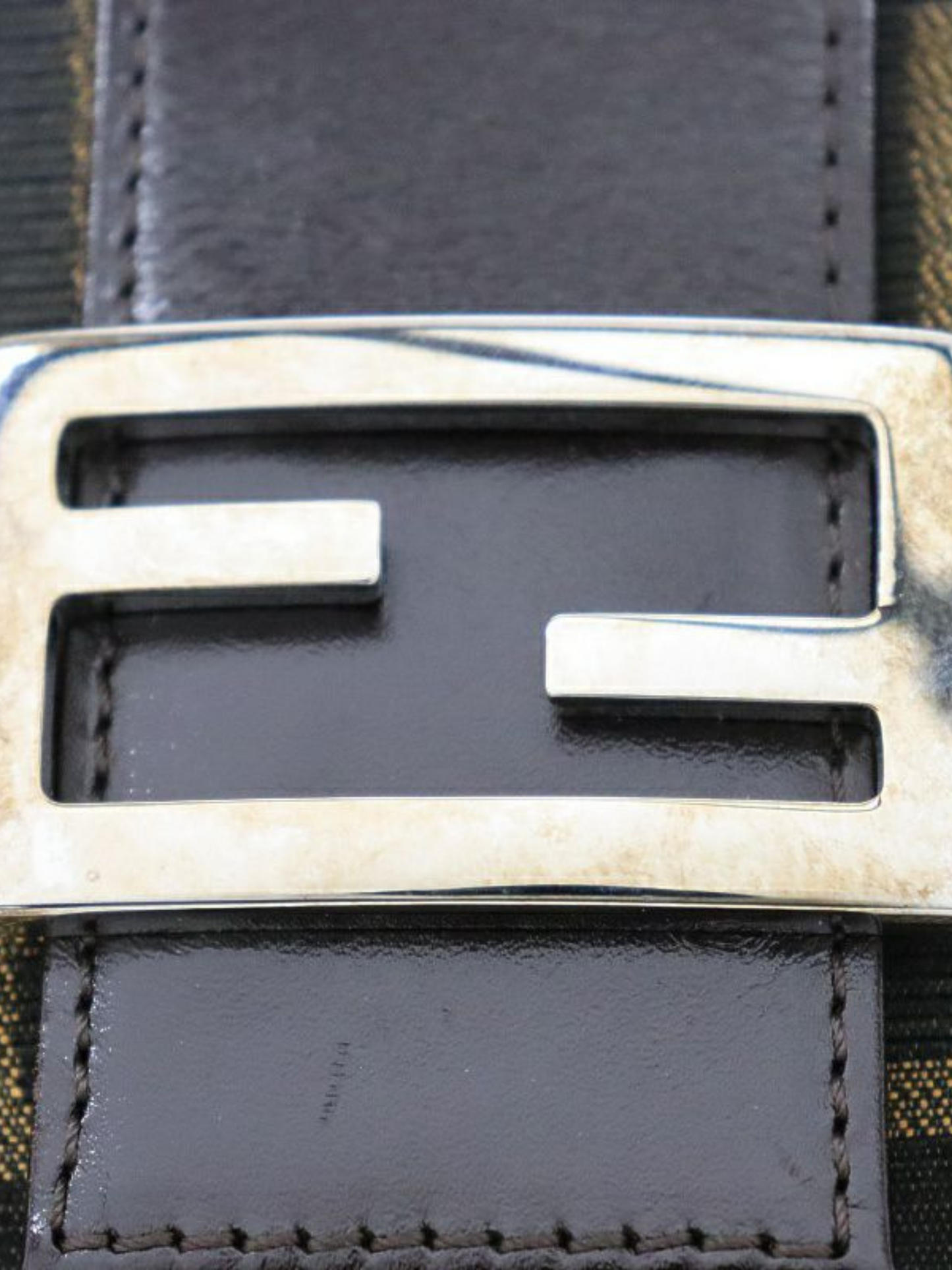 Fendi 2000s Brown Canvas Leather Zucca One-Shoulder Bag