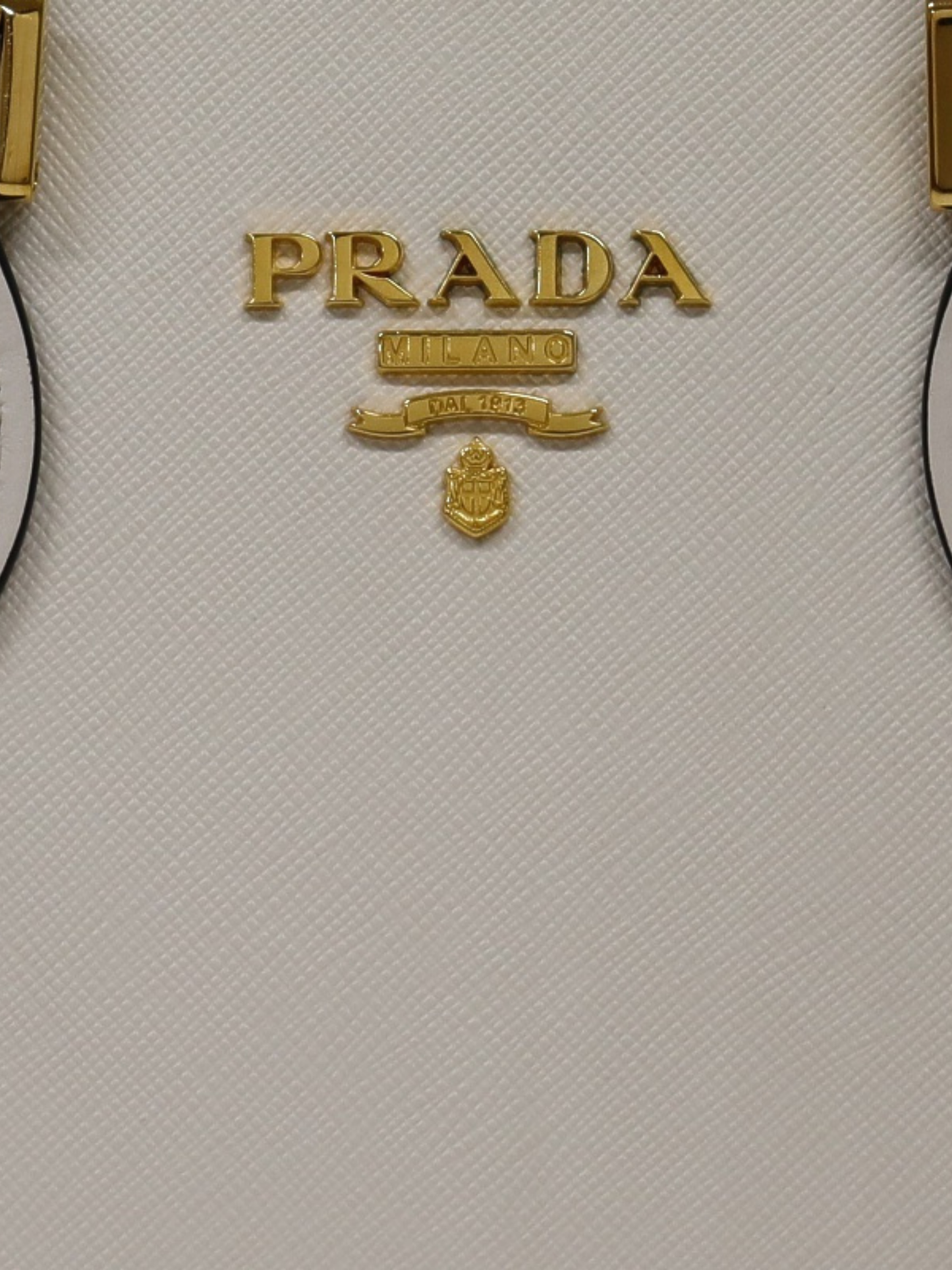 Prada 2010s White Saffiano Leather Logo Hardware 2Way Bag