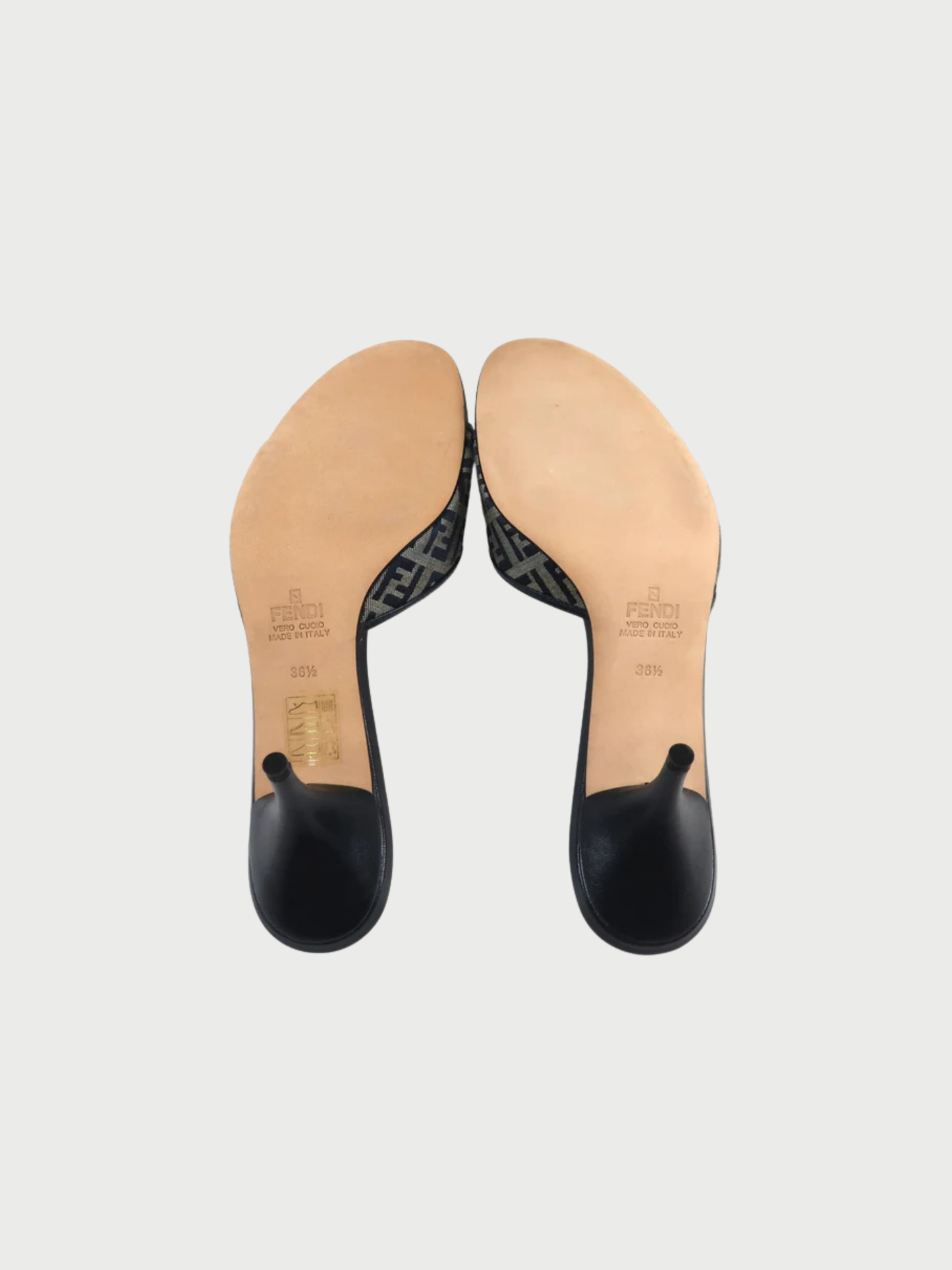 Fendi 2000s Zucca Pattern Mule Sandals