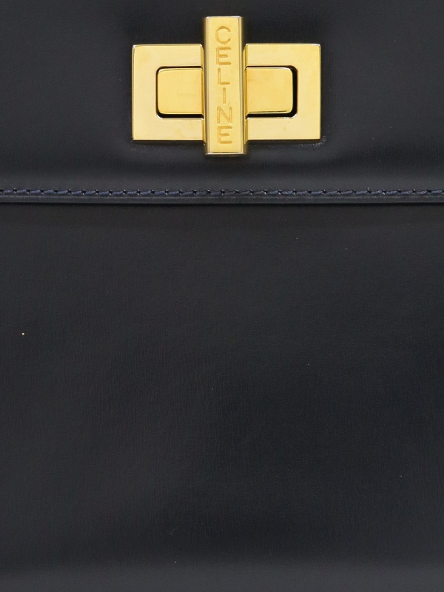 Celine 2000s Navy Leather Turn-Lock 2-Way Bag