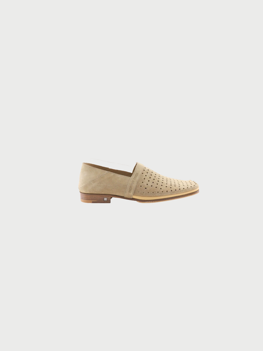 Louis Vuitton 2000s Beige Suede Punching Loafers