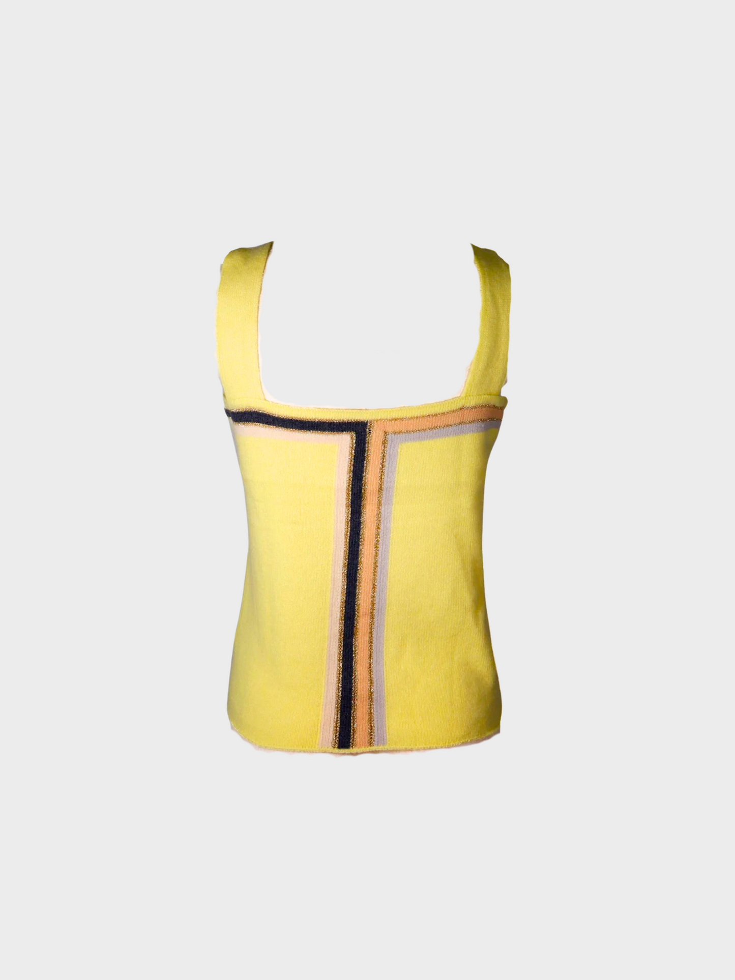 Chanel 2000s Yellow Cashmere Sleeveless Top