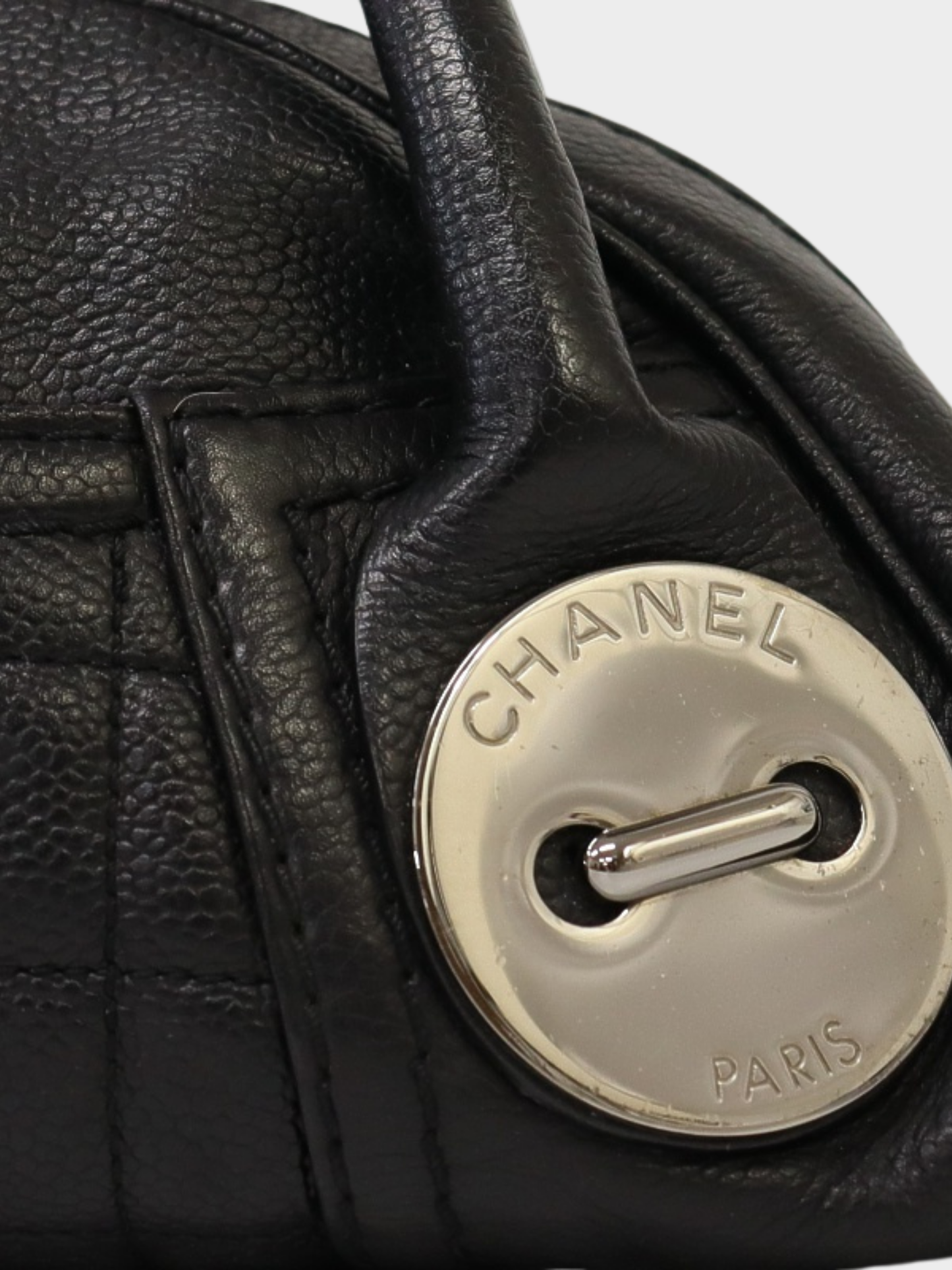 Chanel 2000s Black Lambskin Chocolate Bar Mini Boston Bag