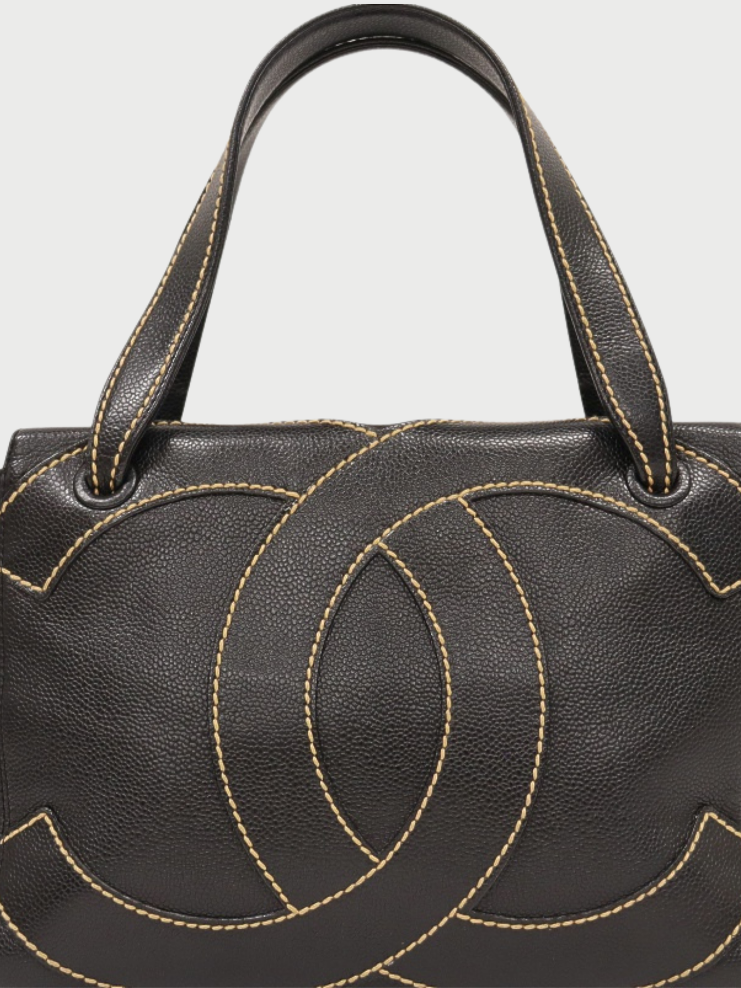 Chanel 2003 Black Caviar Skin Maxi CC Handbag