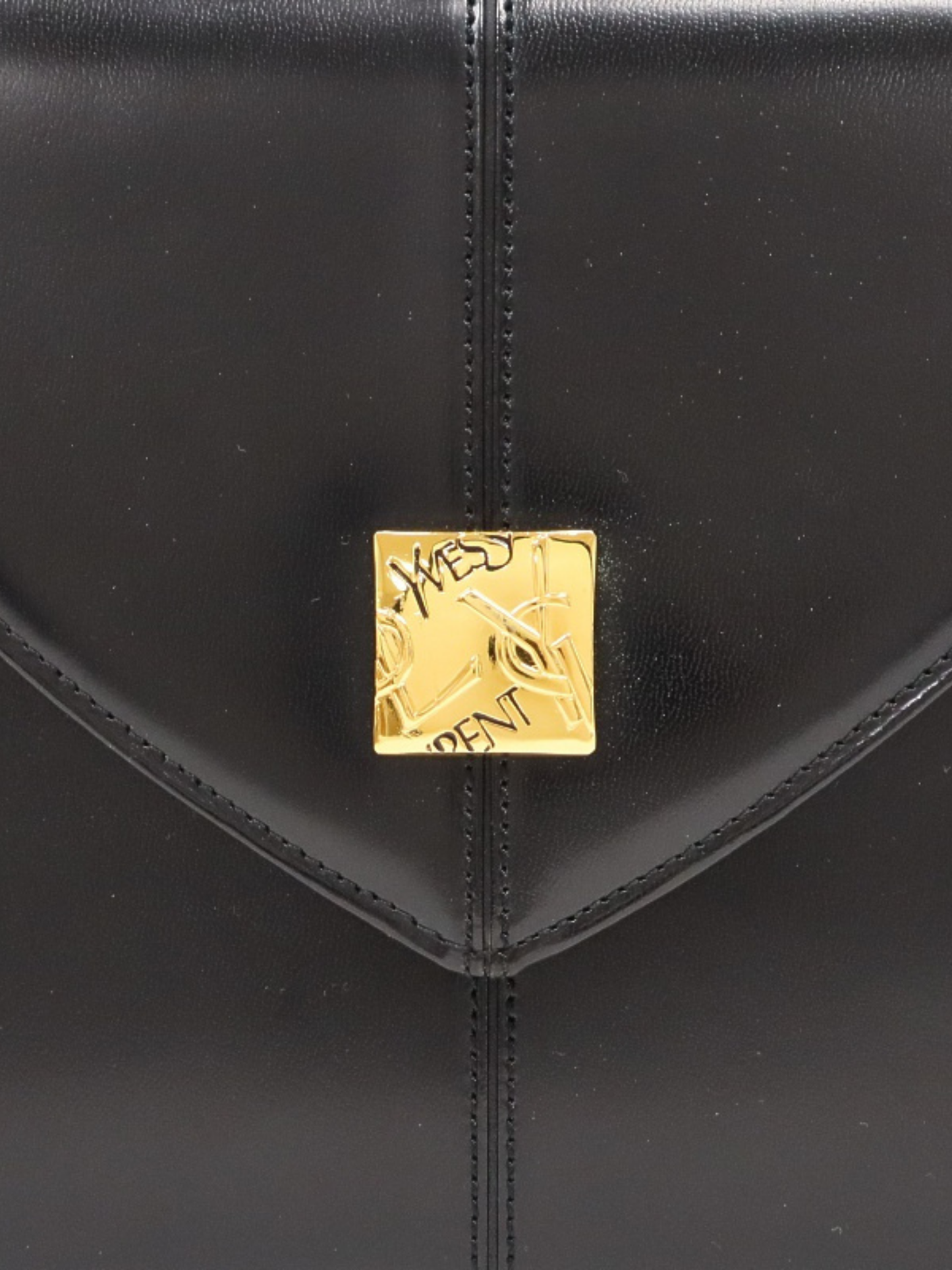Yves Saint Laurent 2000s Black Leather Logo Hardware Handbag
