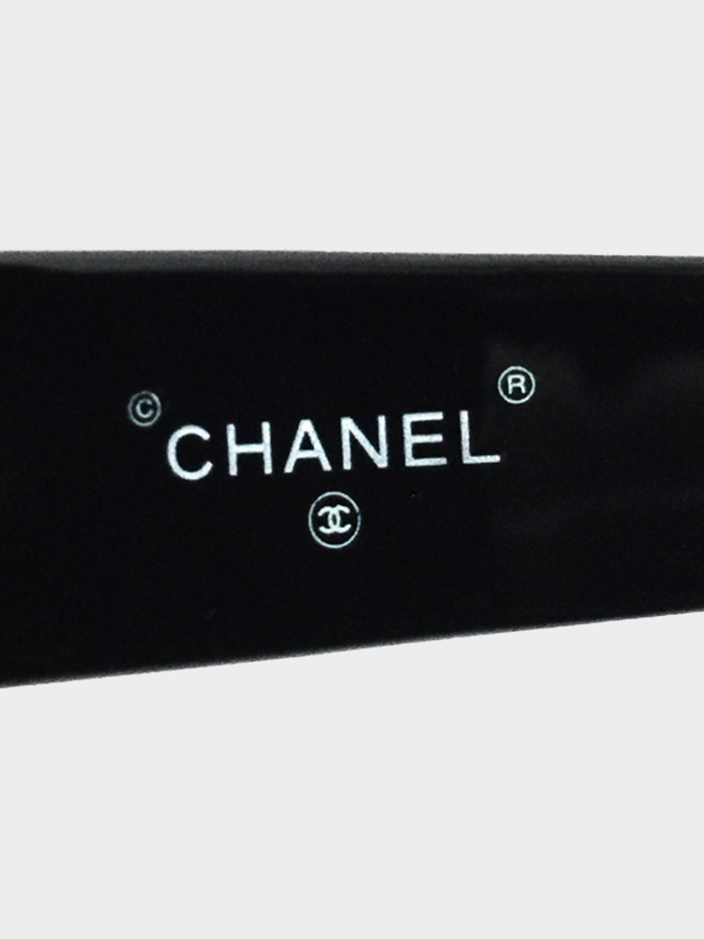 Chanel 2000s Black CC Oval Sunglasses