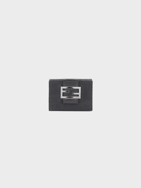 Fendi 2010s Black Zucchino Wallet