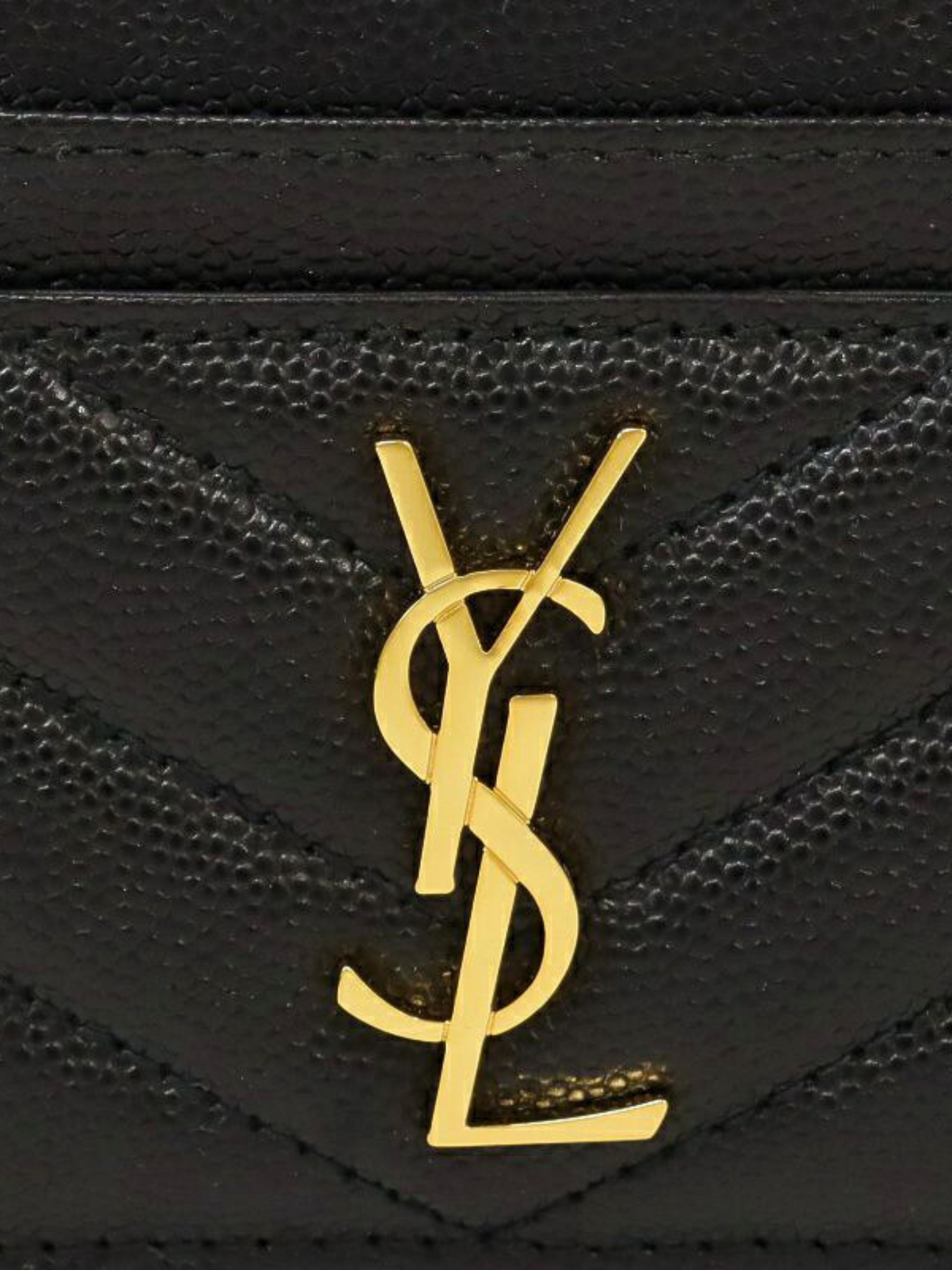 Yves Saint Laurent 2000s Black Cassandra Leather Card Case