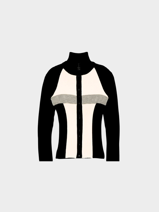 Chanel 2003 Sport Line Zip Up Ribbed Knit Top