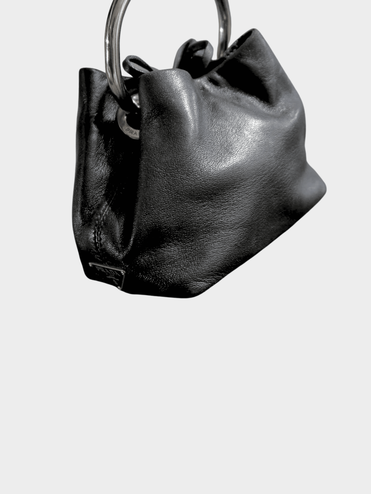 Prada 2010s Black Nappa Mini Ring Bag