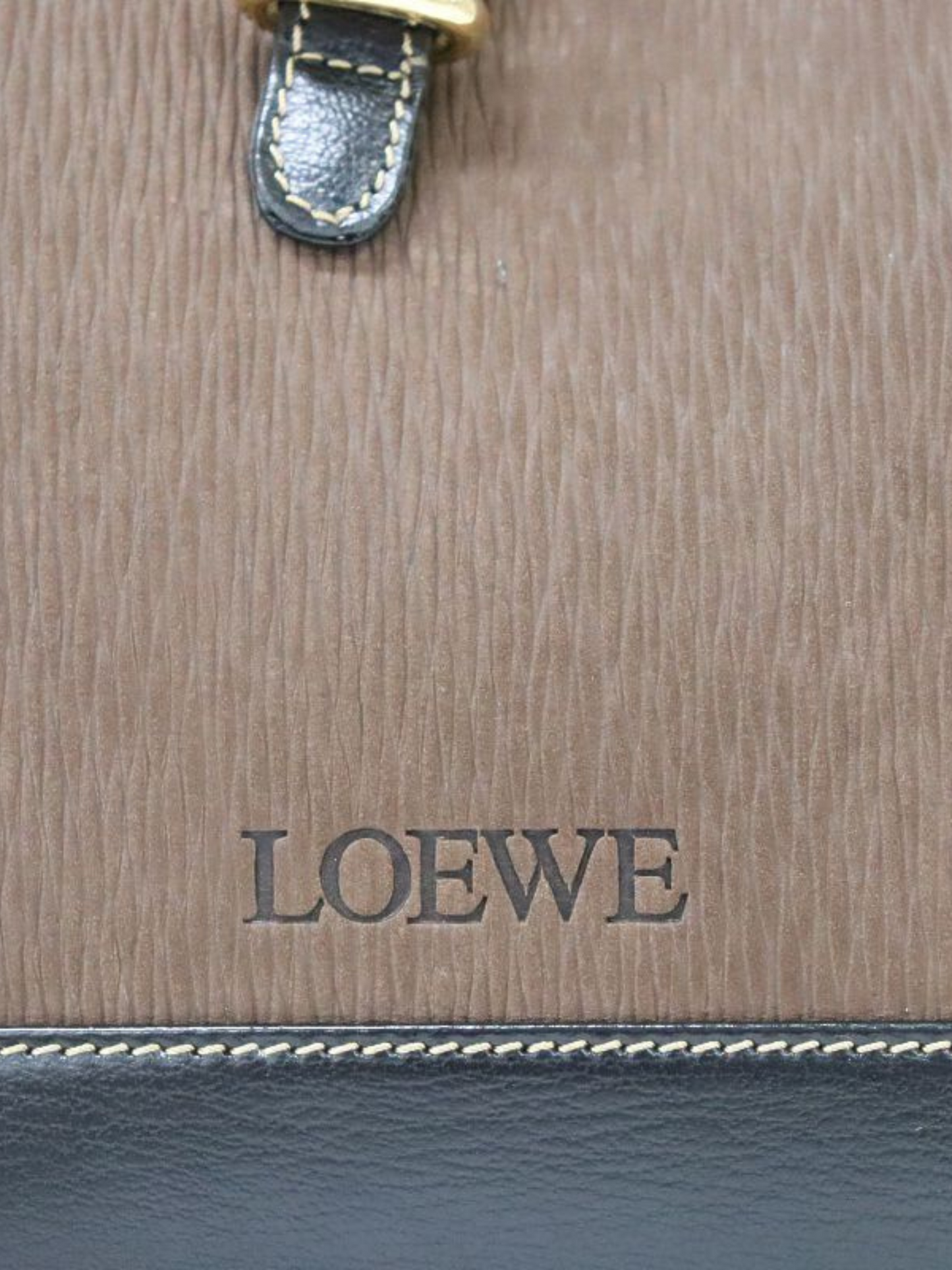 Loewe 2000s Brown Black Leather Suede Velazquez Shoulder Bag
