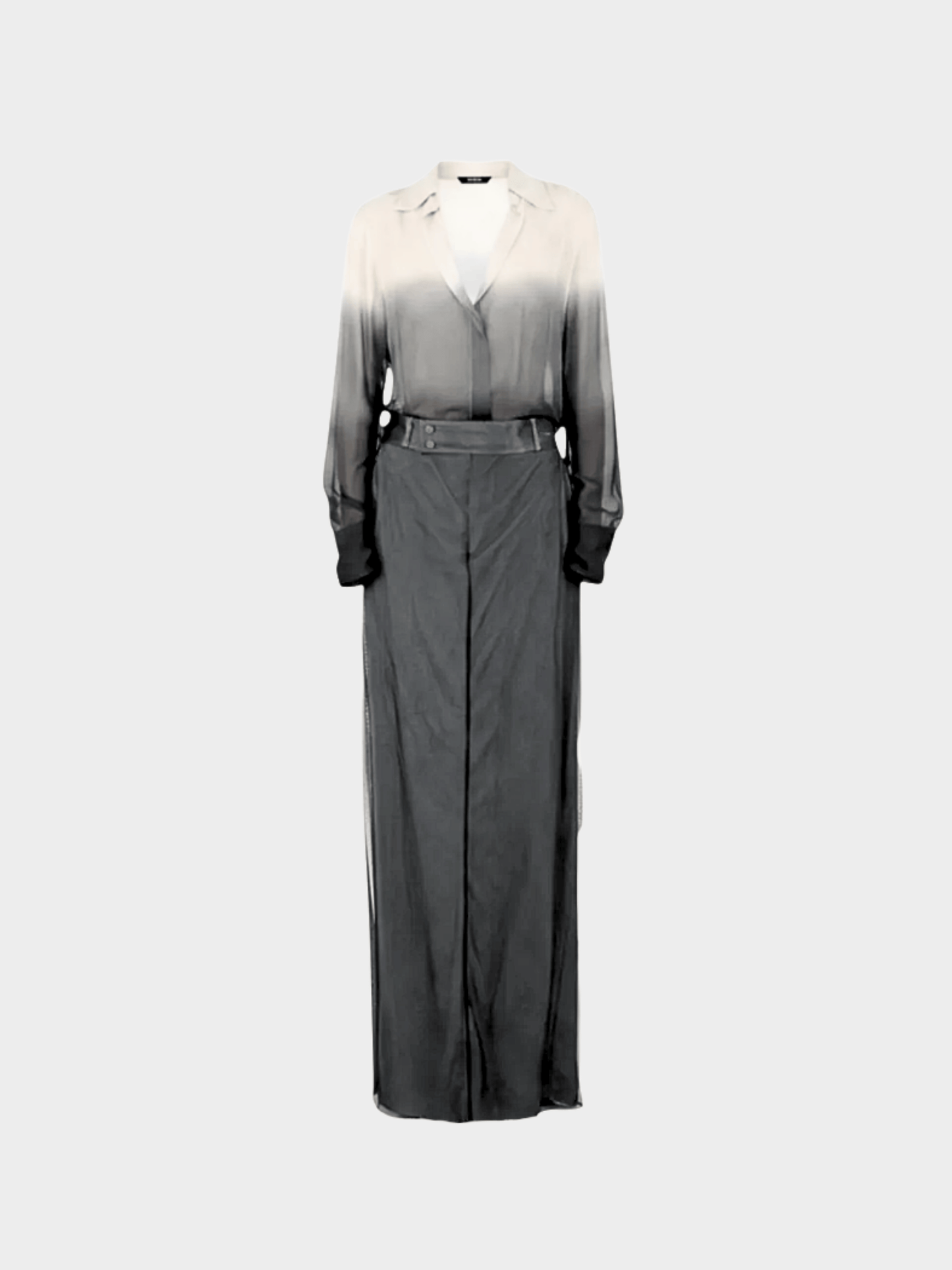Gucci SS 1998 Beige and Grey Ombré Silk Ensemble