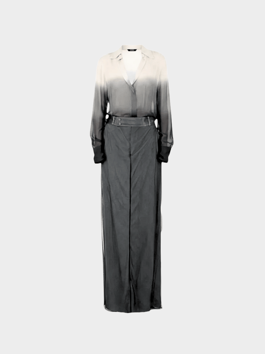 Gucci SS 1998 Beige and Grey Ombré Silk Ensemble