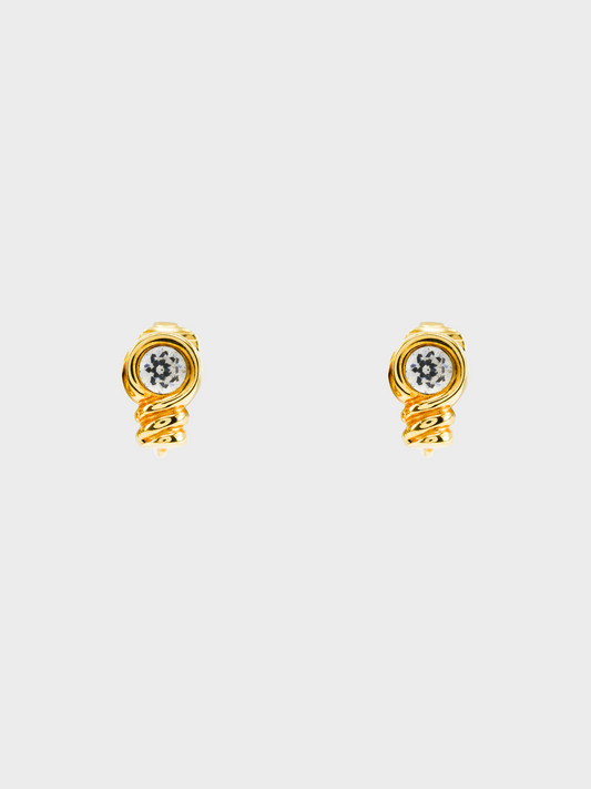 Christian Dior 1960s Gold Rhinestone Clip On Earrings