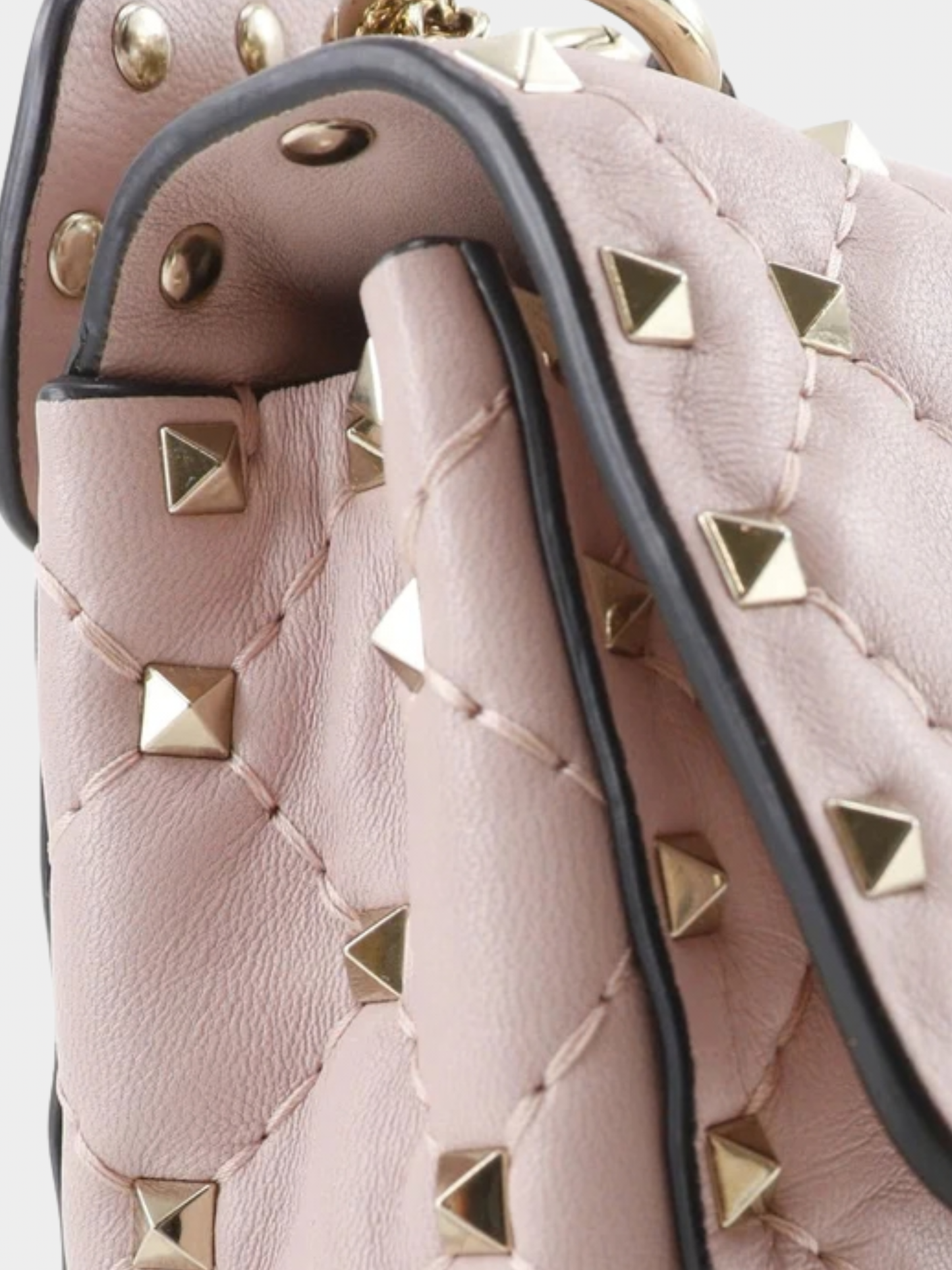 Valentino 2010s Pink Calfskin Rockstud Spike 2Way Shoulder Bag