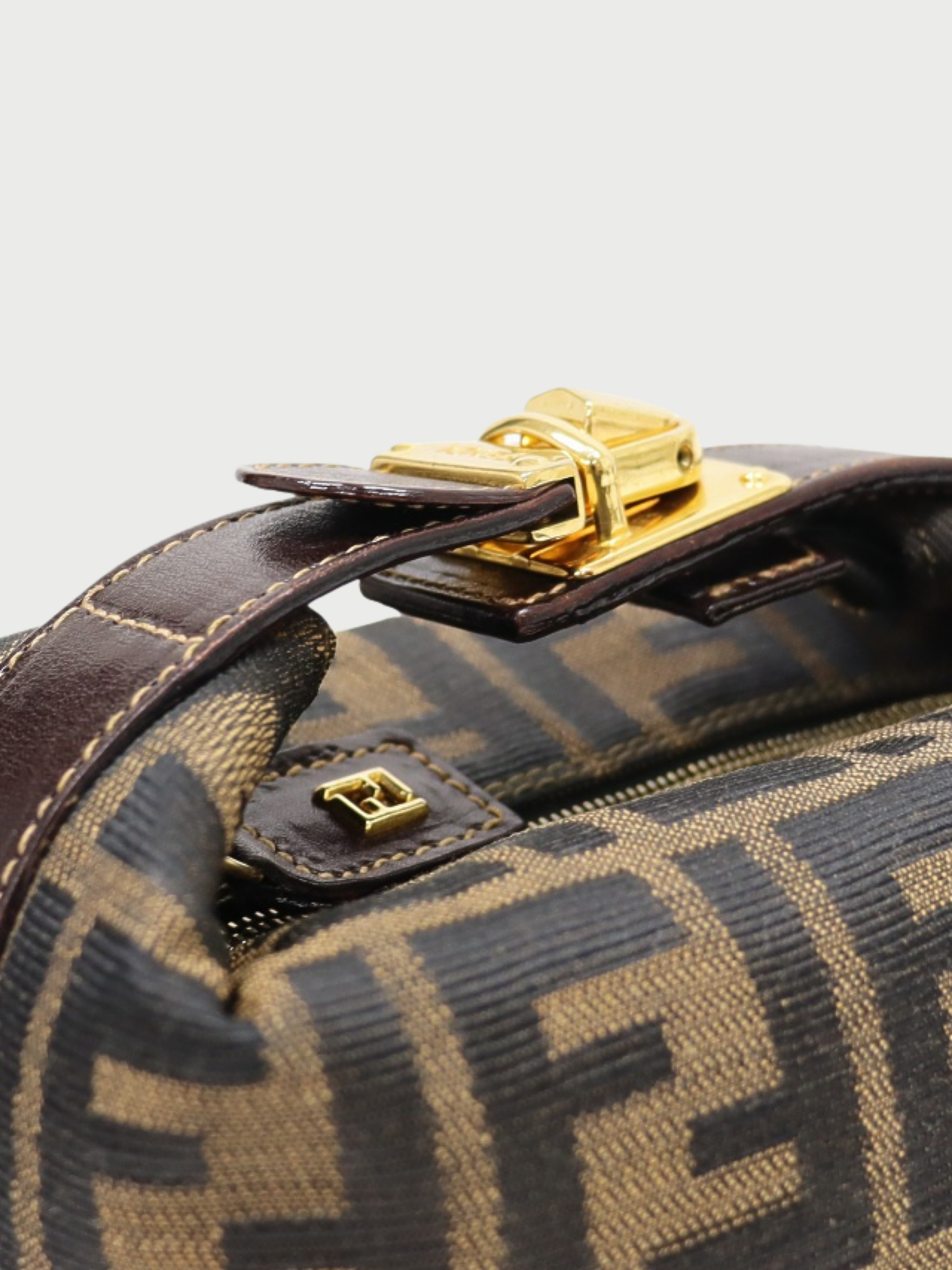 Fendi 2000s Brown Zucca Canvas Mini Handbag