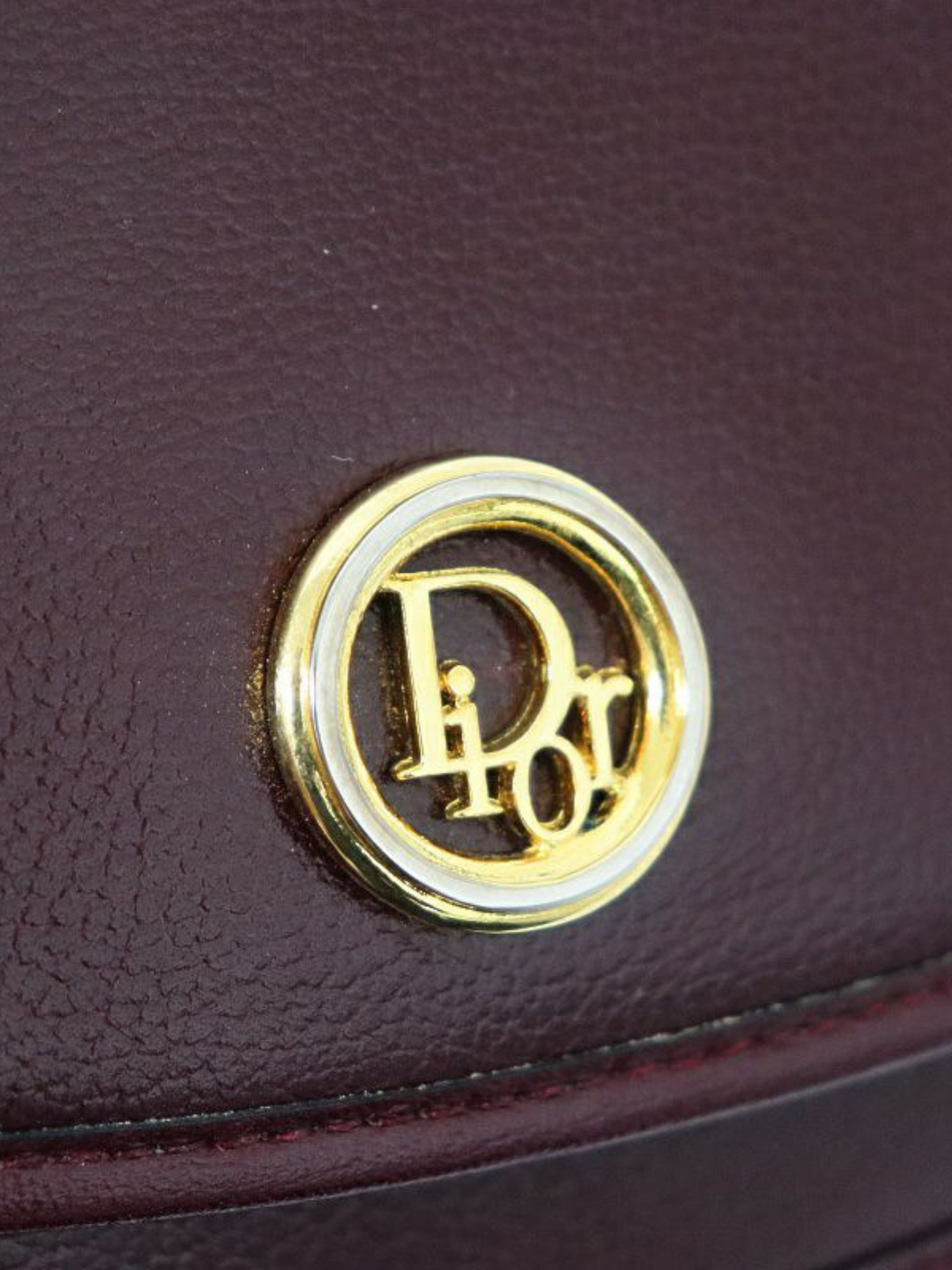 Christian Dior 2000s Bordeaux Leather Logo Hardware Shoulder Bag
