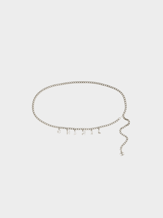 Chanel 2011-2012 Silver Spell Out Belt