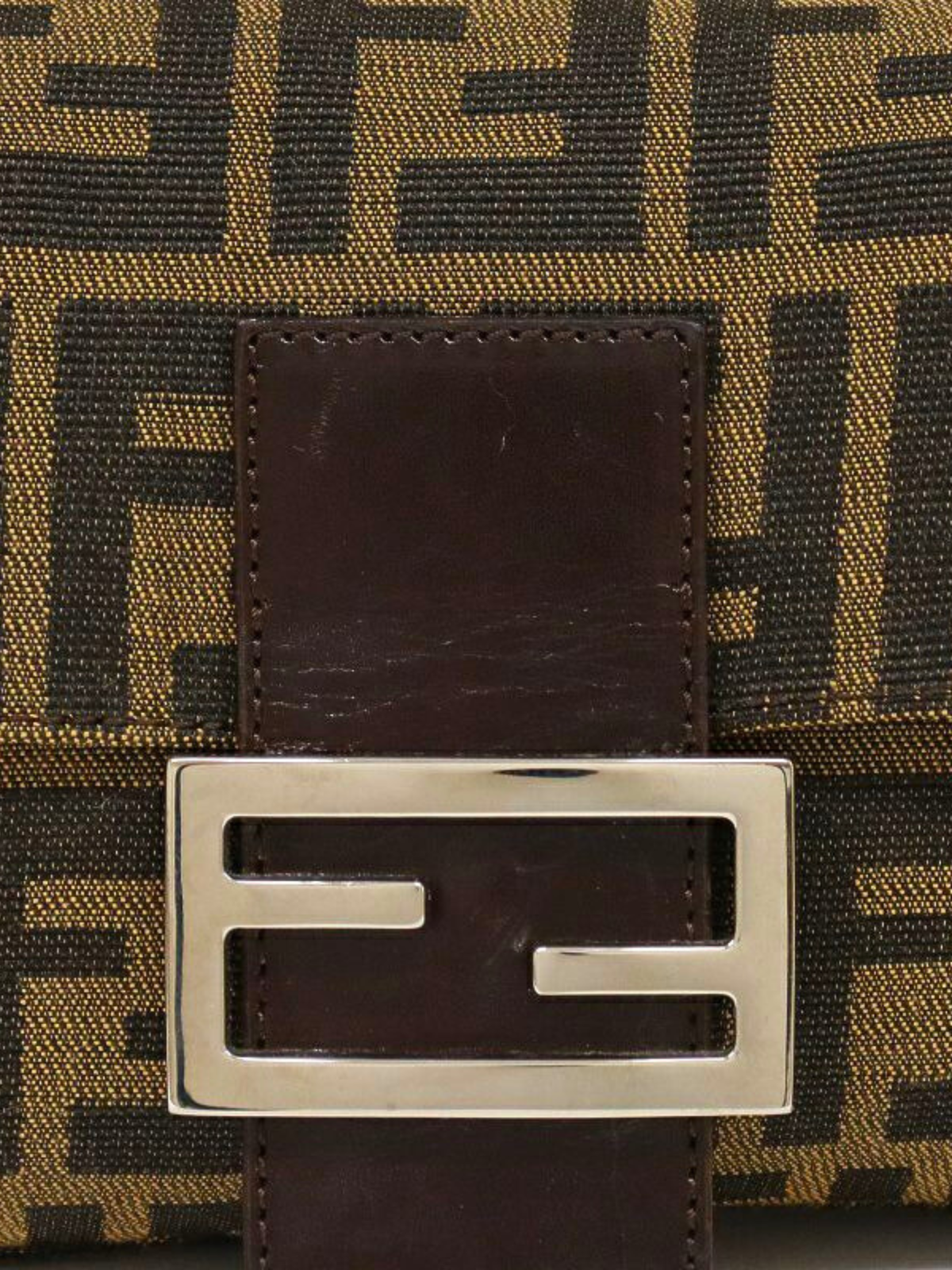 Fendi 2000s Brown Zucca Mamma Baguette