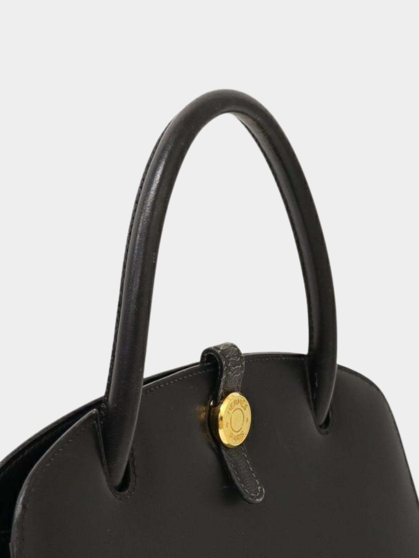 Hermès 2002 Black Dalvy MM Box Calf Bag