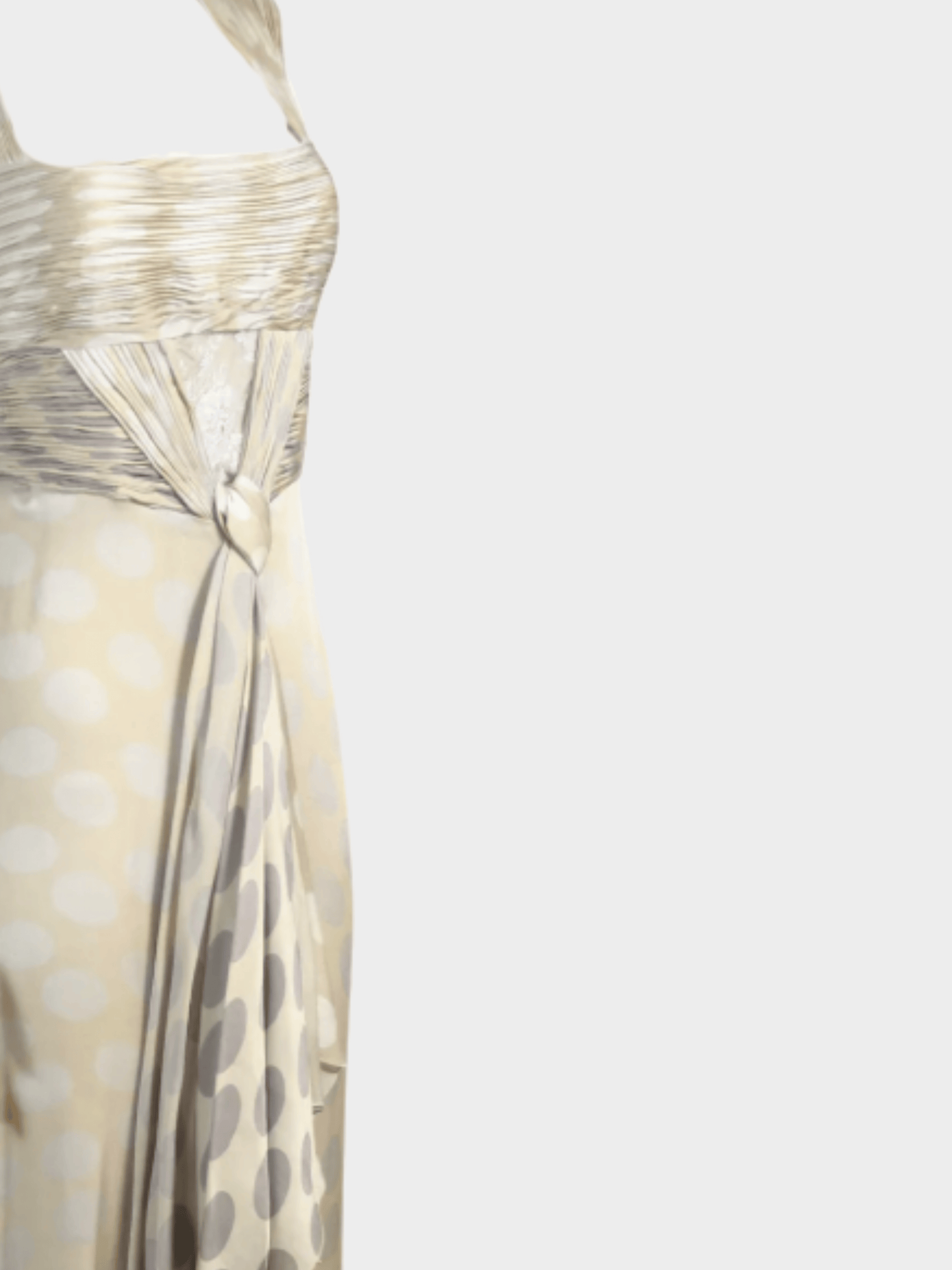 Valentino SS 2008 Runway Beige Satin Polka Dot Dress