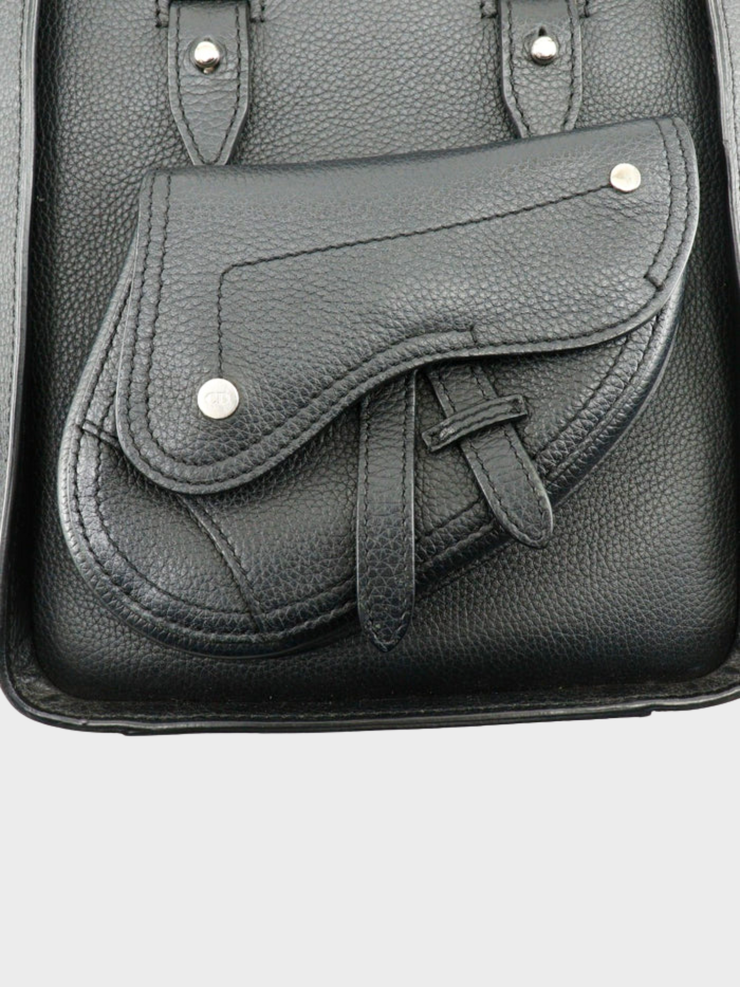 Christian Dior 2010s Black Saddle Mini Two-Way Handbag
