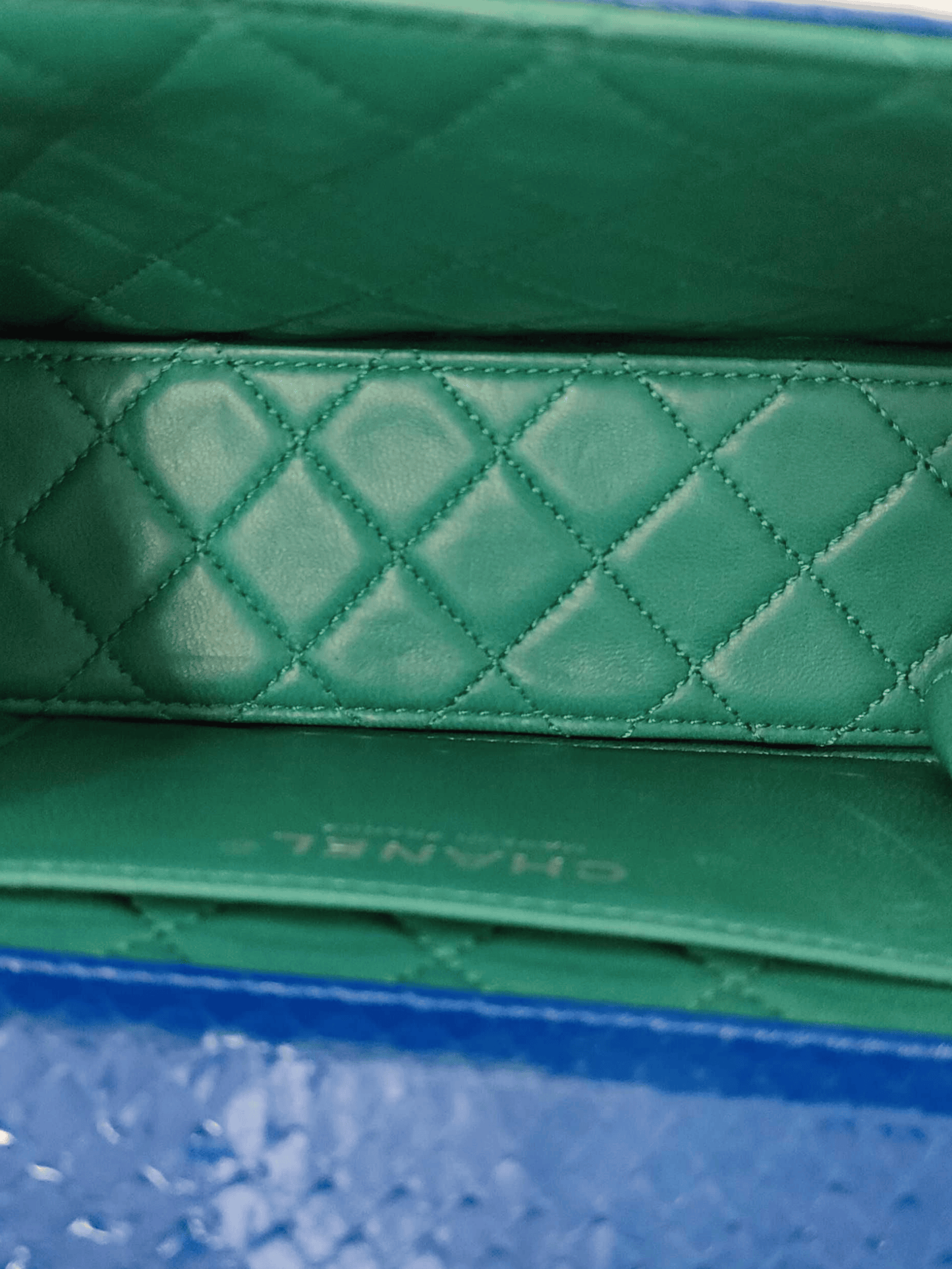 Chanel 2008-2009 Rare Turquoise Python Flap Bag