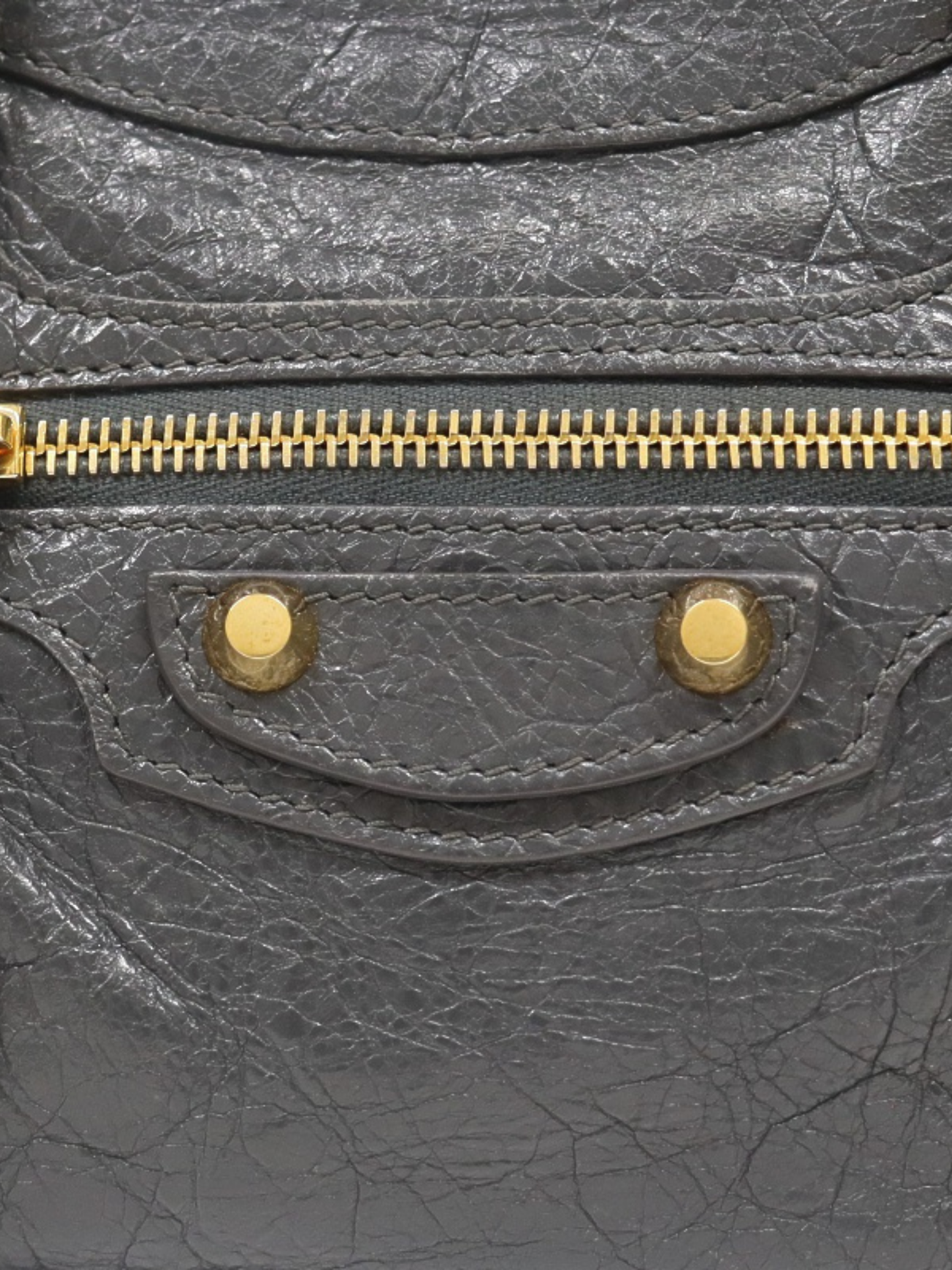Balenciaga 2013 Gray Leather Classic Mini City Bag