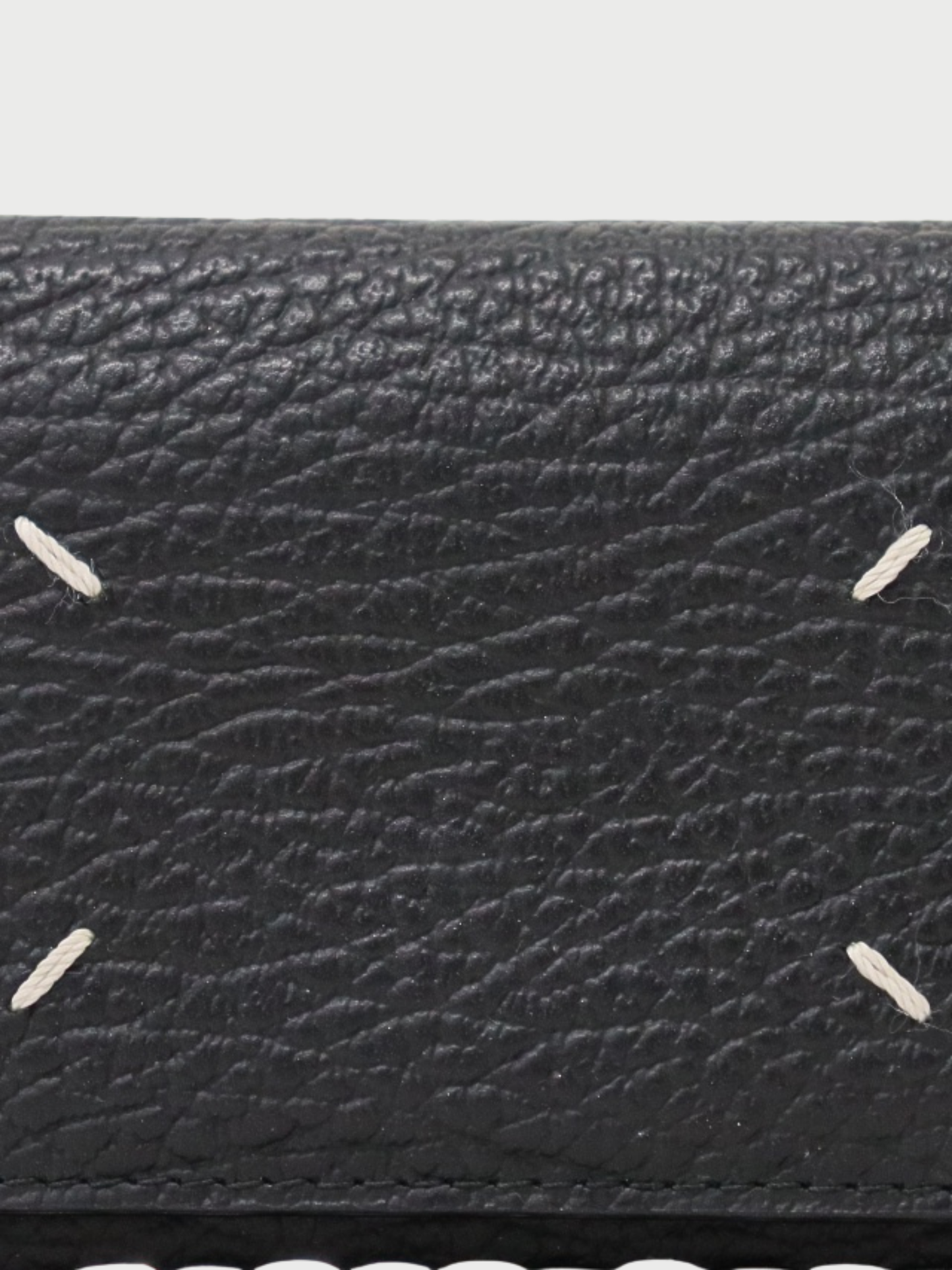 Maison Margiela 2010s Black Leather 4-Stitch Chain Wallet