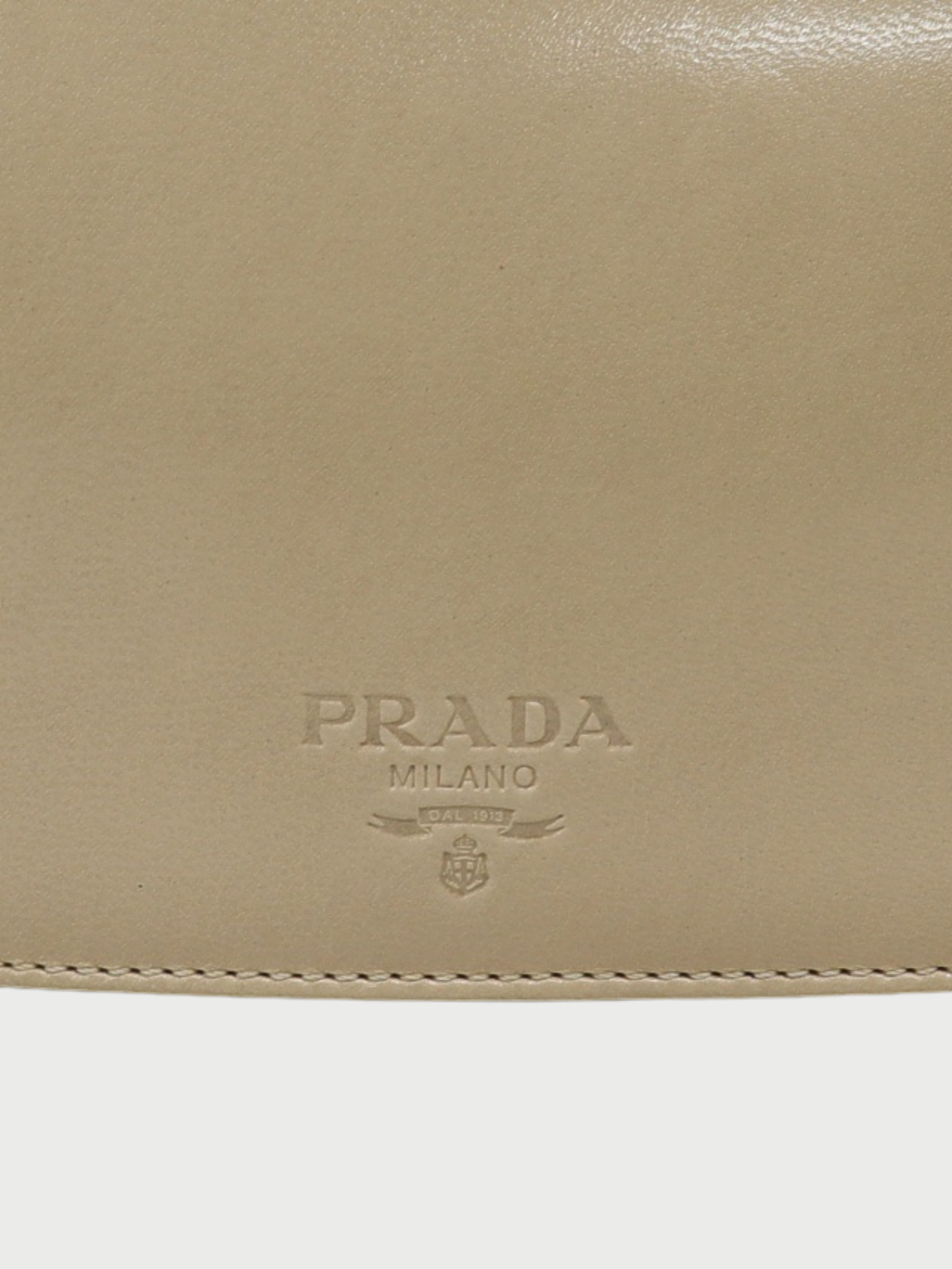 Prada 2000s Ivory Beige Leather Plastic Chain Shoulder Bag
