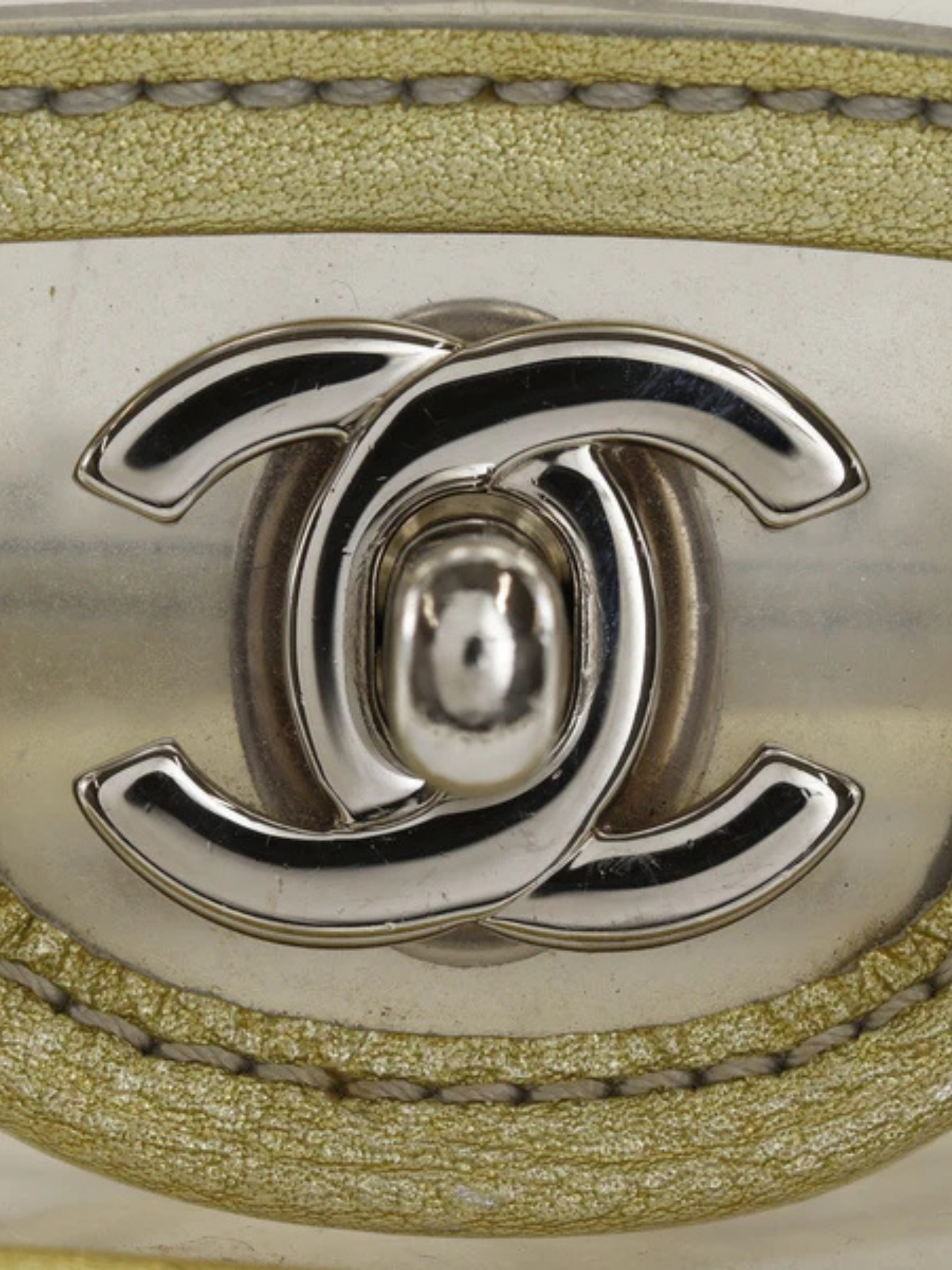 Chanel 2006 Clear Vinyl Gold Chain Shoulder Bag