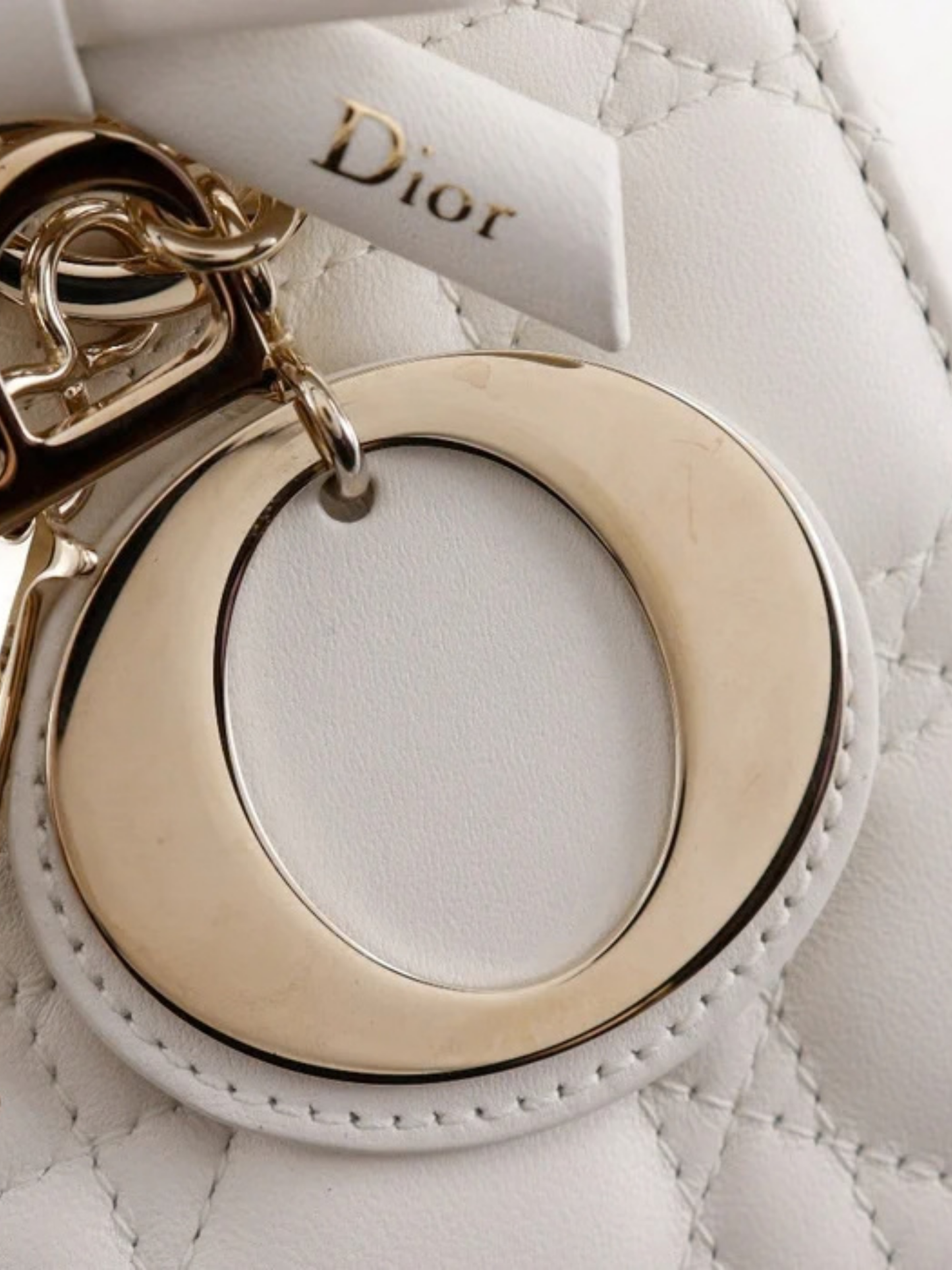 Christian Dior 2020s White Lambskin Lady Dior Small Bag